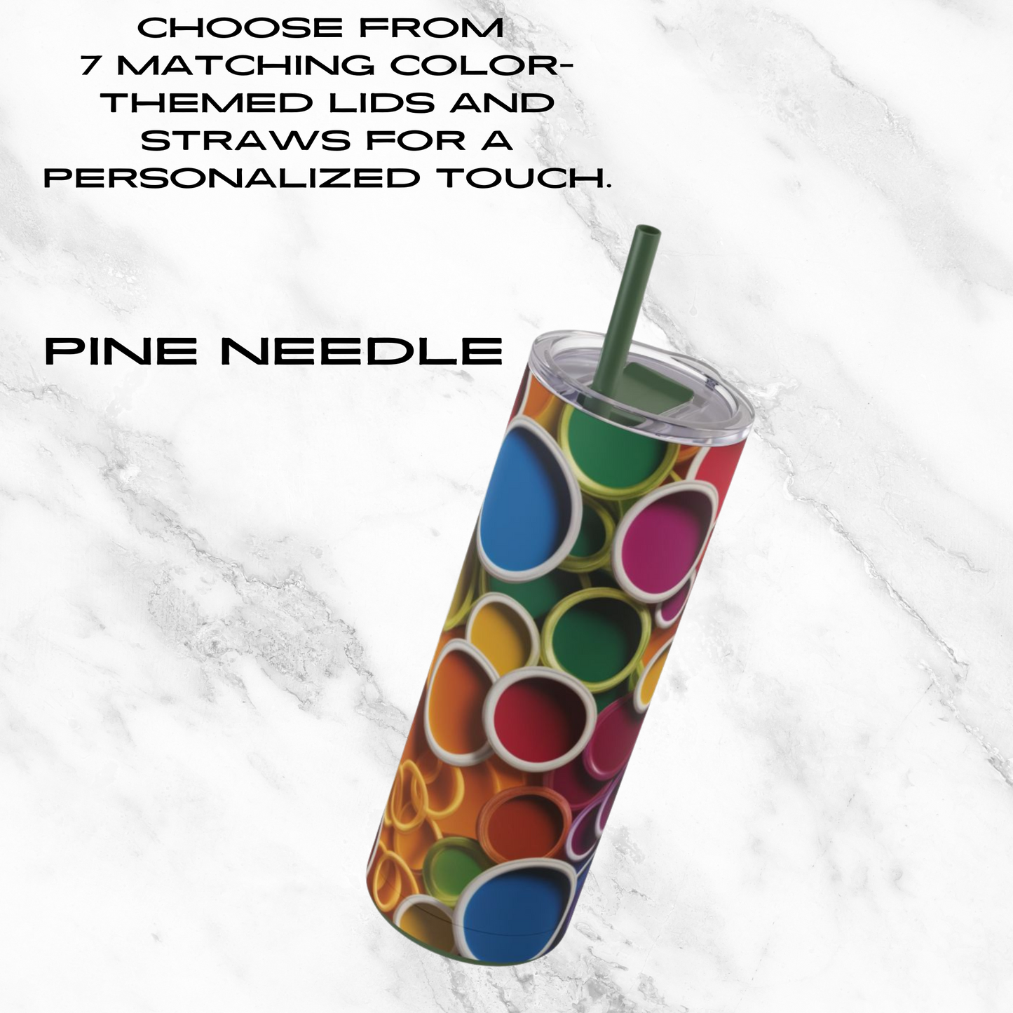 Rainbow Reverie 20oz Skinny Tumbler - With Straw