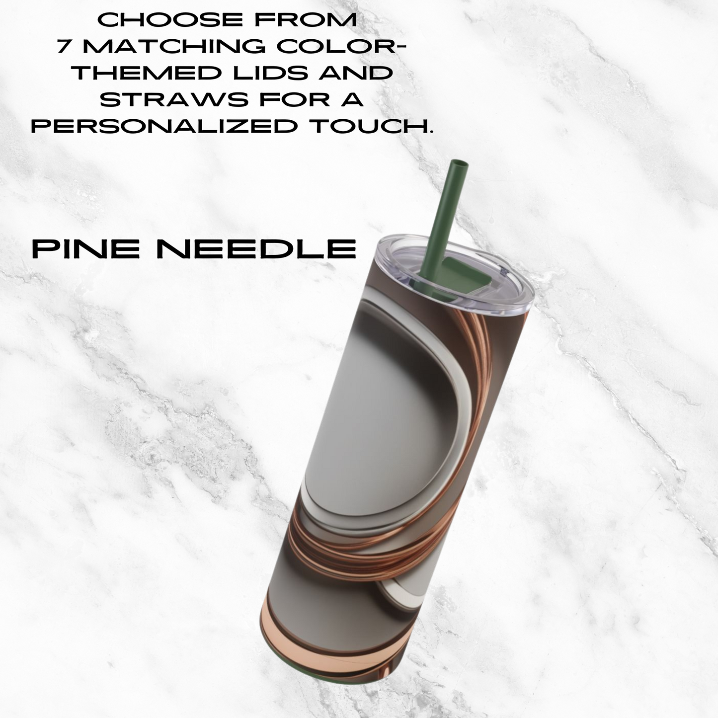Rose Gold Waves 20oz Skinny Tumbler - With Straw