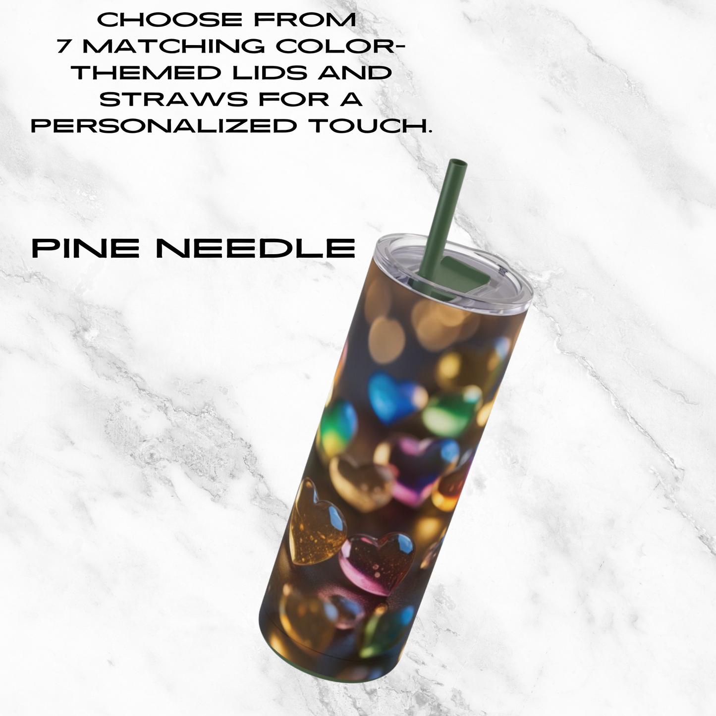 Golden Love Glow 20oz Skinny Tumbler - With Straw