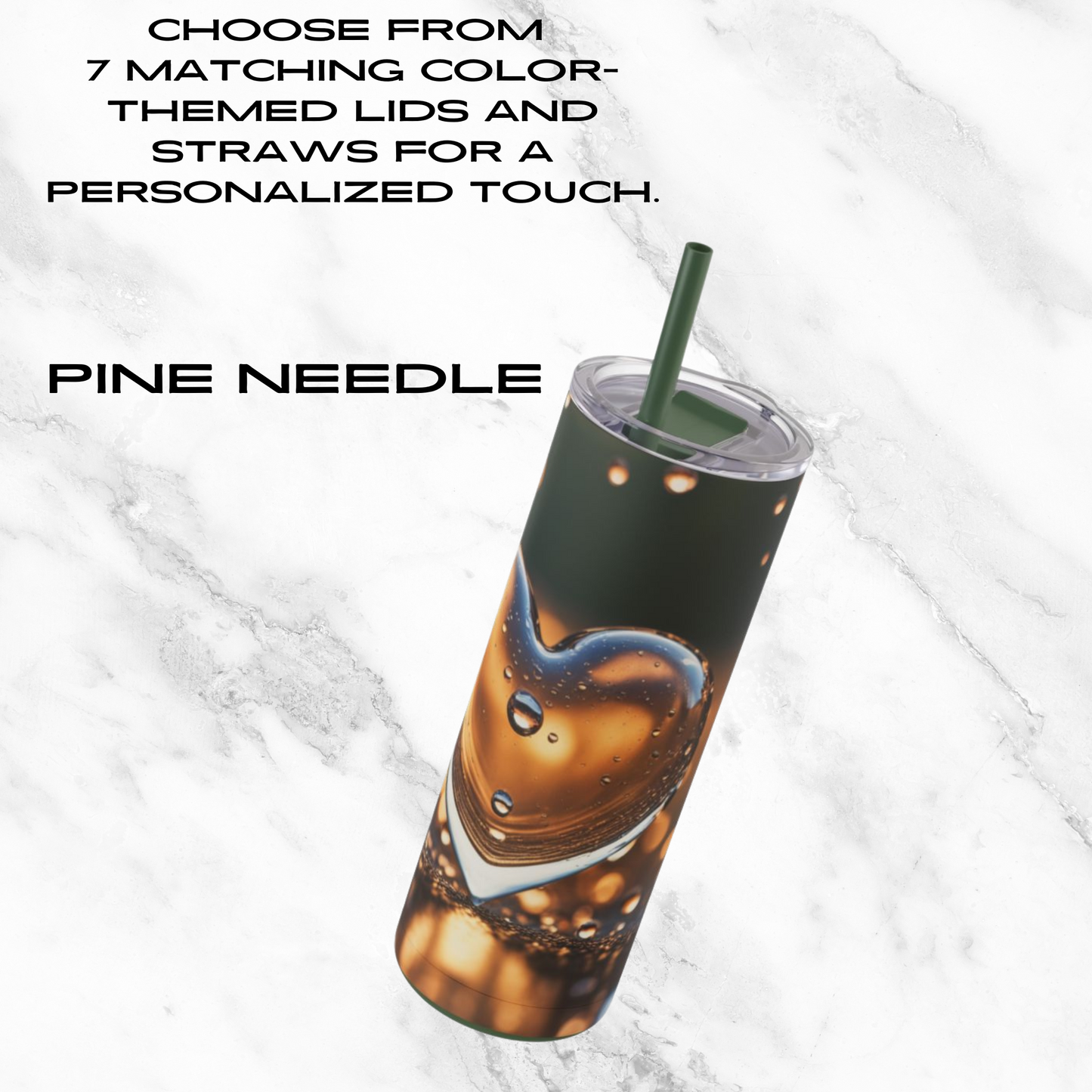 Sunset Heart Splash 20oz Skinny Tumbler - With Straw