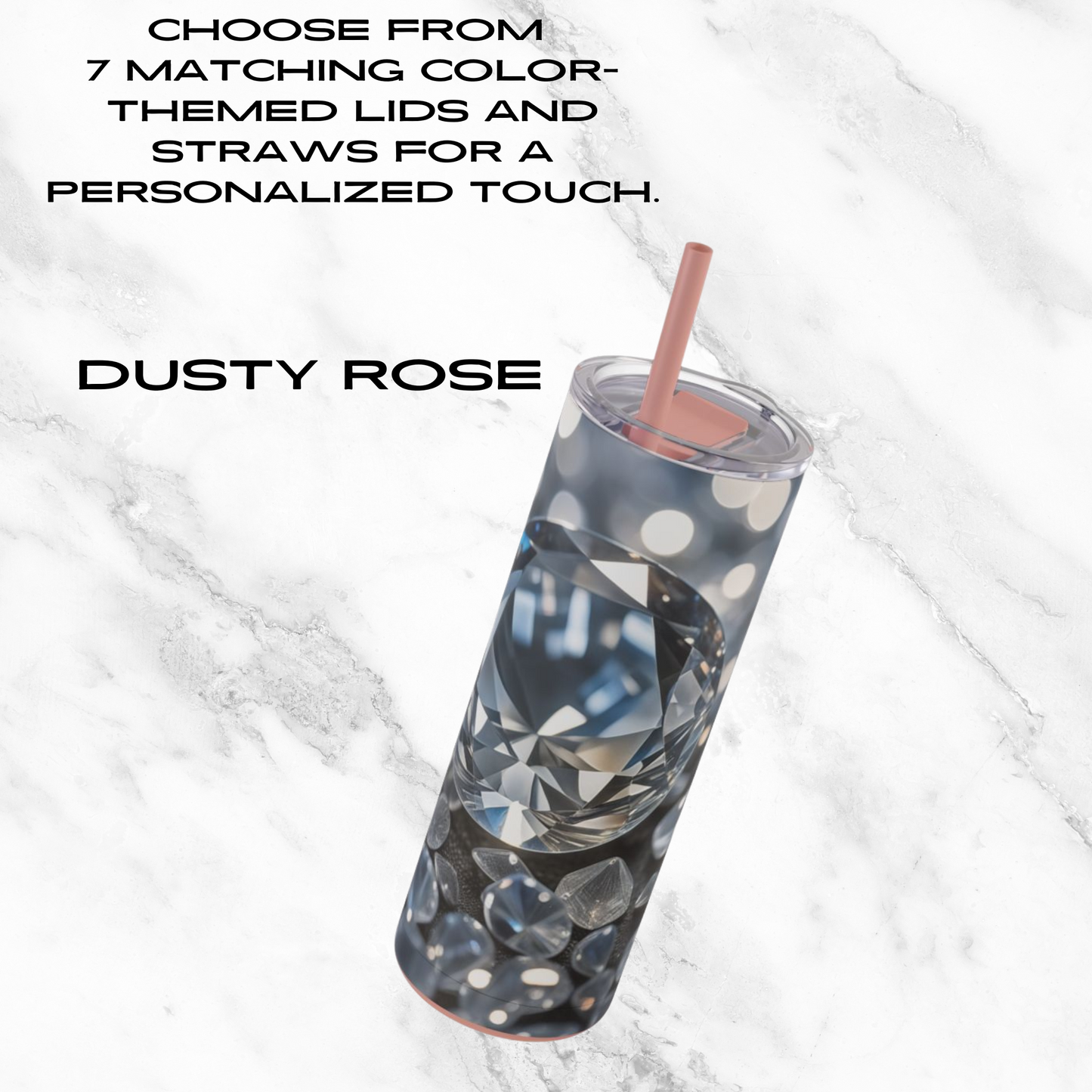 Diamond Cascade 20oz Skinny Tumbler - With Straw