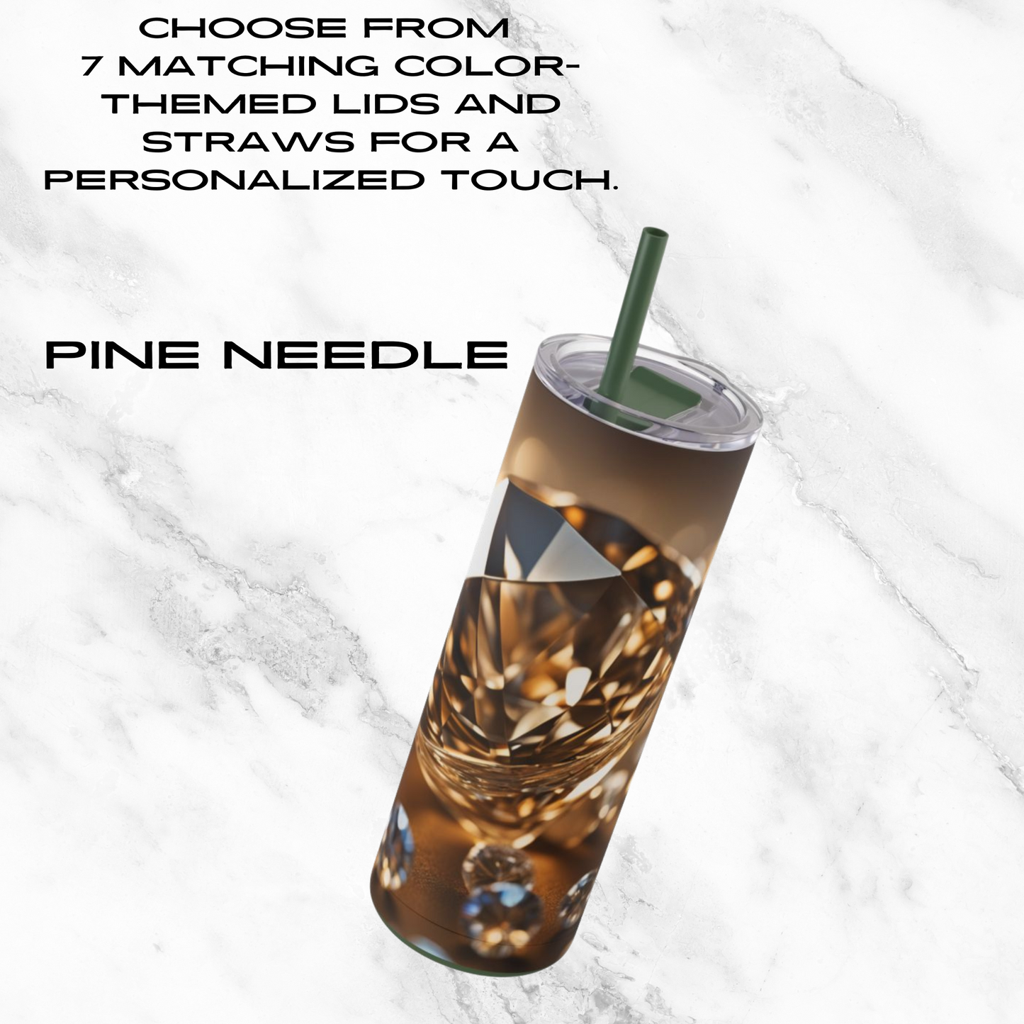 Golden Glimmer 20oz Skinny Tumbler - With Straw