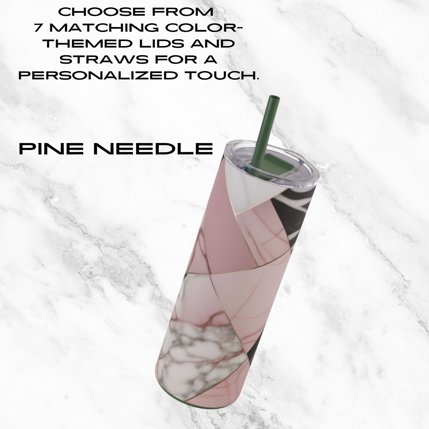 Blush Geometry 20oz Skinny Tumbler - With Straw