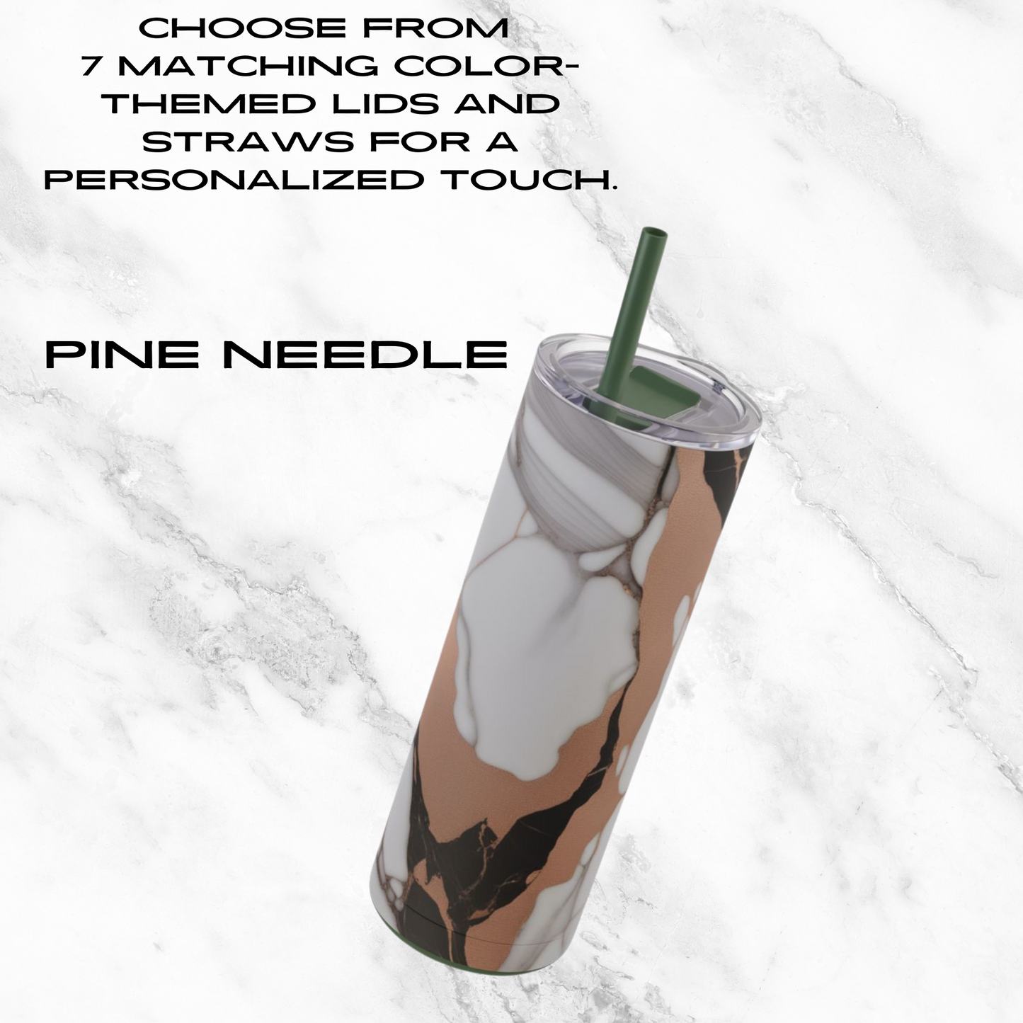 Rose Gold Luxe 20oz Skinny Tumbler - With Straw