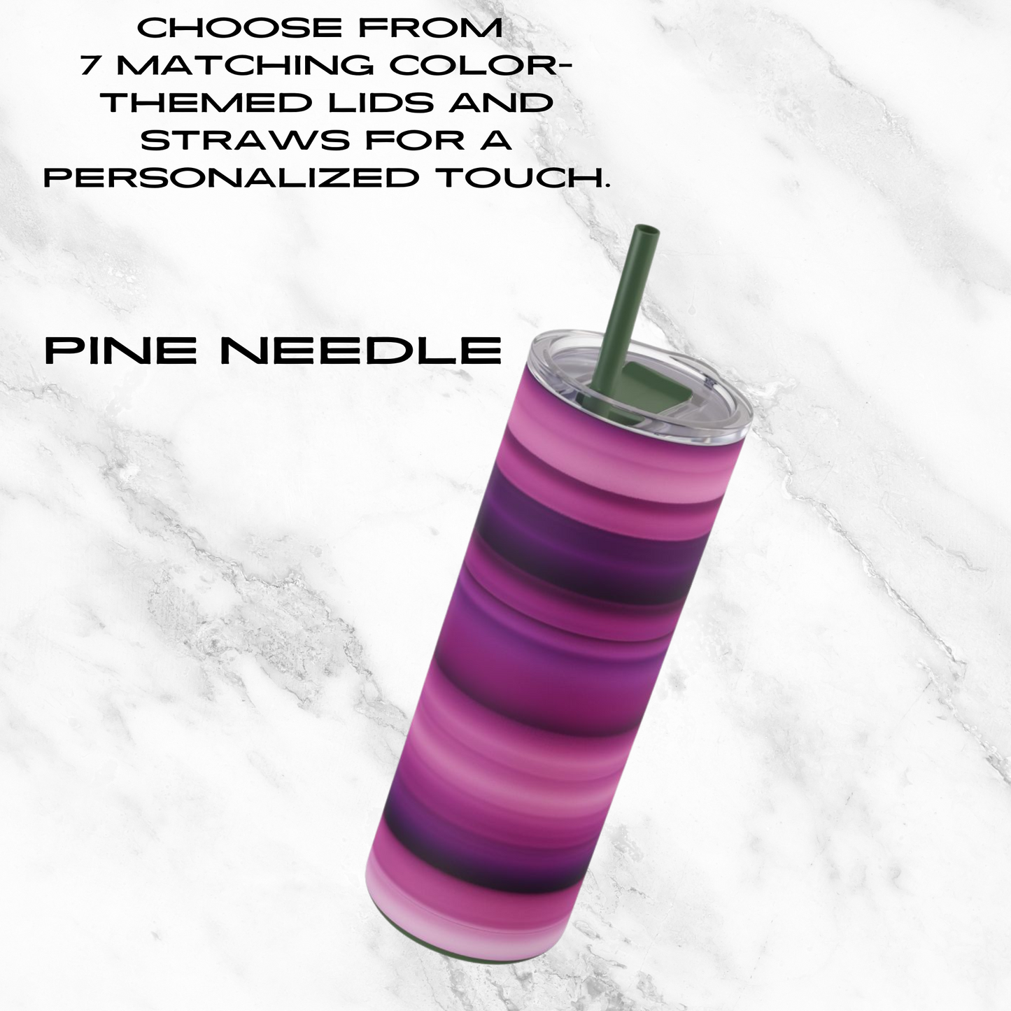 Violet Waves 20oz Skinny Tumbler - With Straw