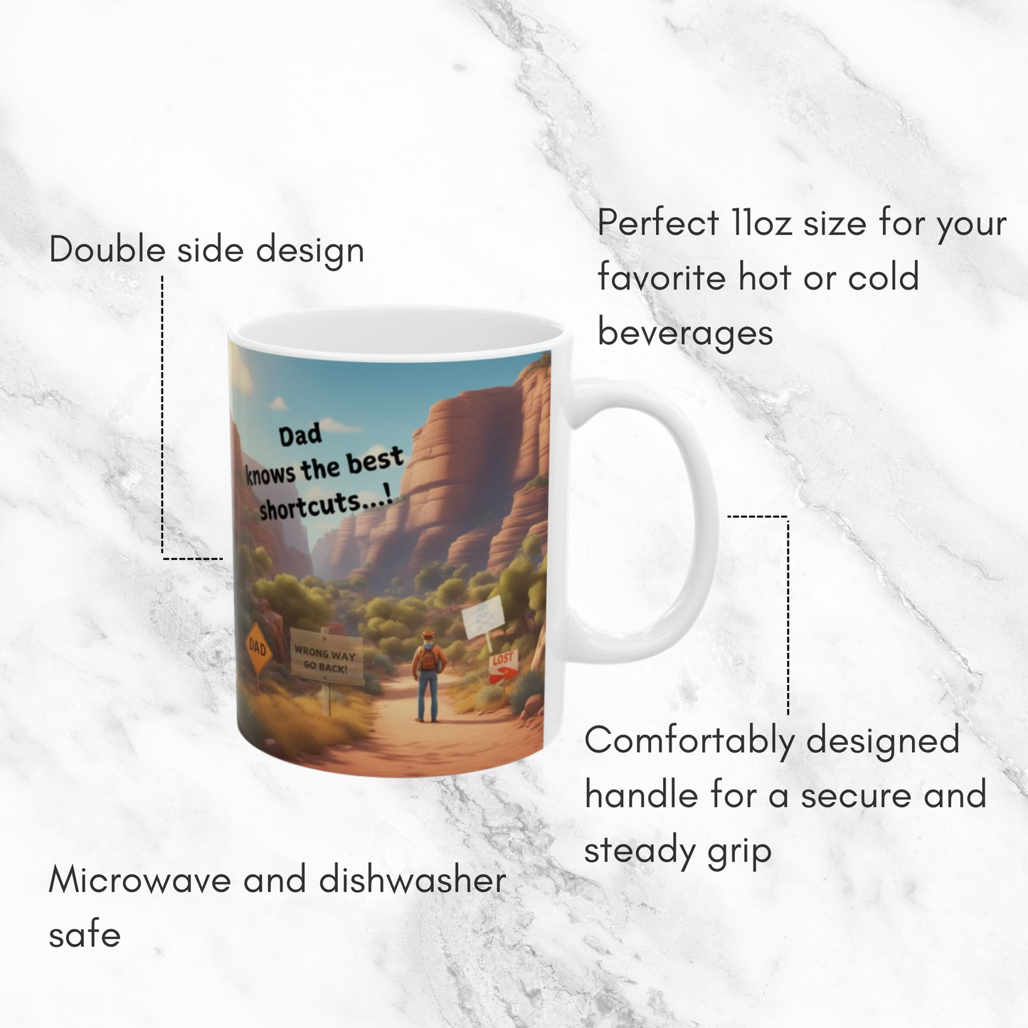 Dad Knows Best Shortcuts 11oz Mug