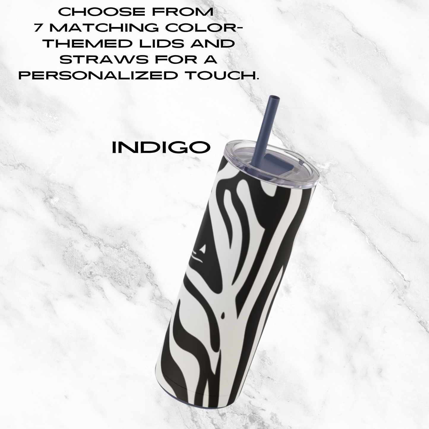 Wild Elegance 20oz Skinny Tumbler - With Straw