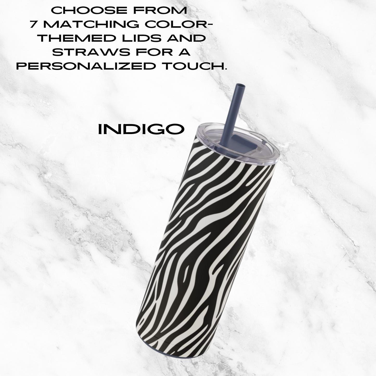 Zebra Zen 20oz Skinny Tumbler - With Straw