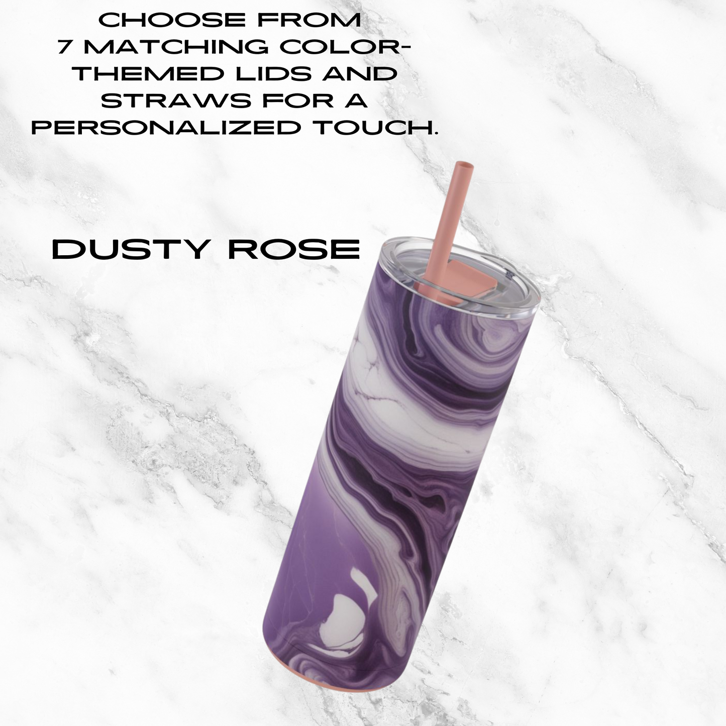 Lavender Swirl 20oz Skinny Tumbler - With Straw
