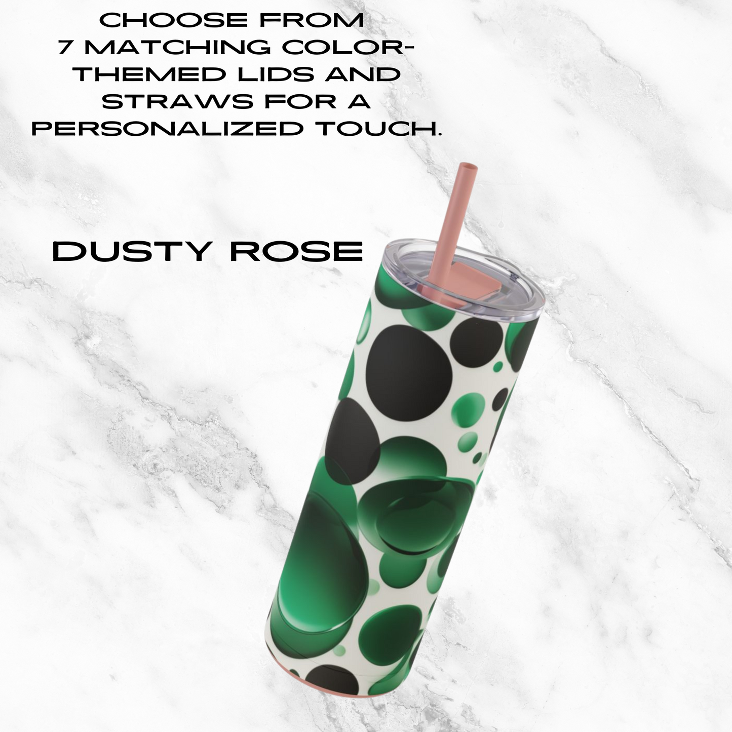 Emerald Bubbles 20oz Skinny Tumbler - With Straw