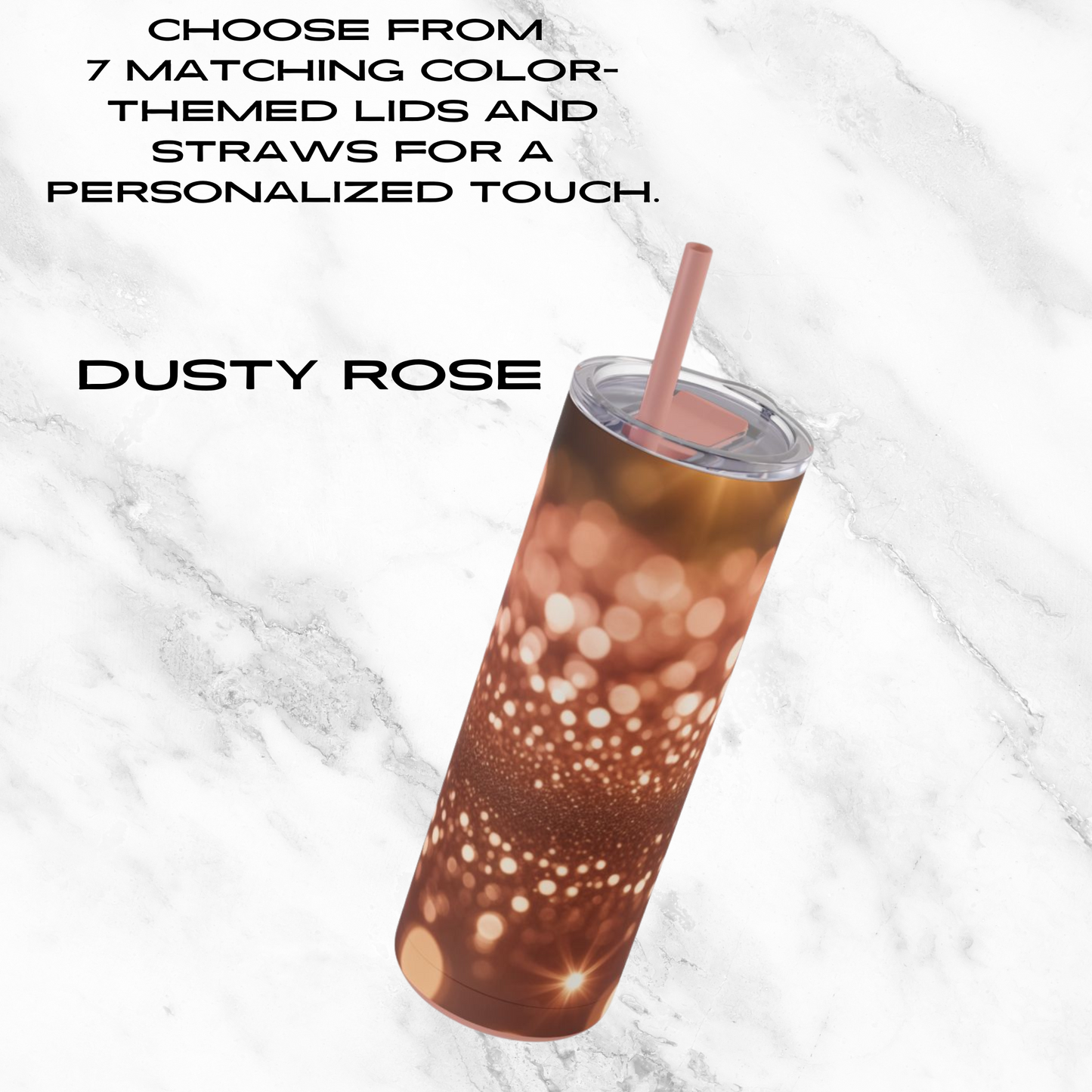 Glowing Stardust 20oz Skinny Tumbler - With Straw