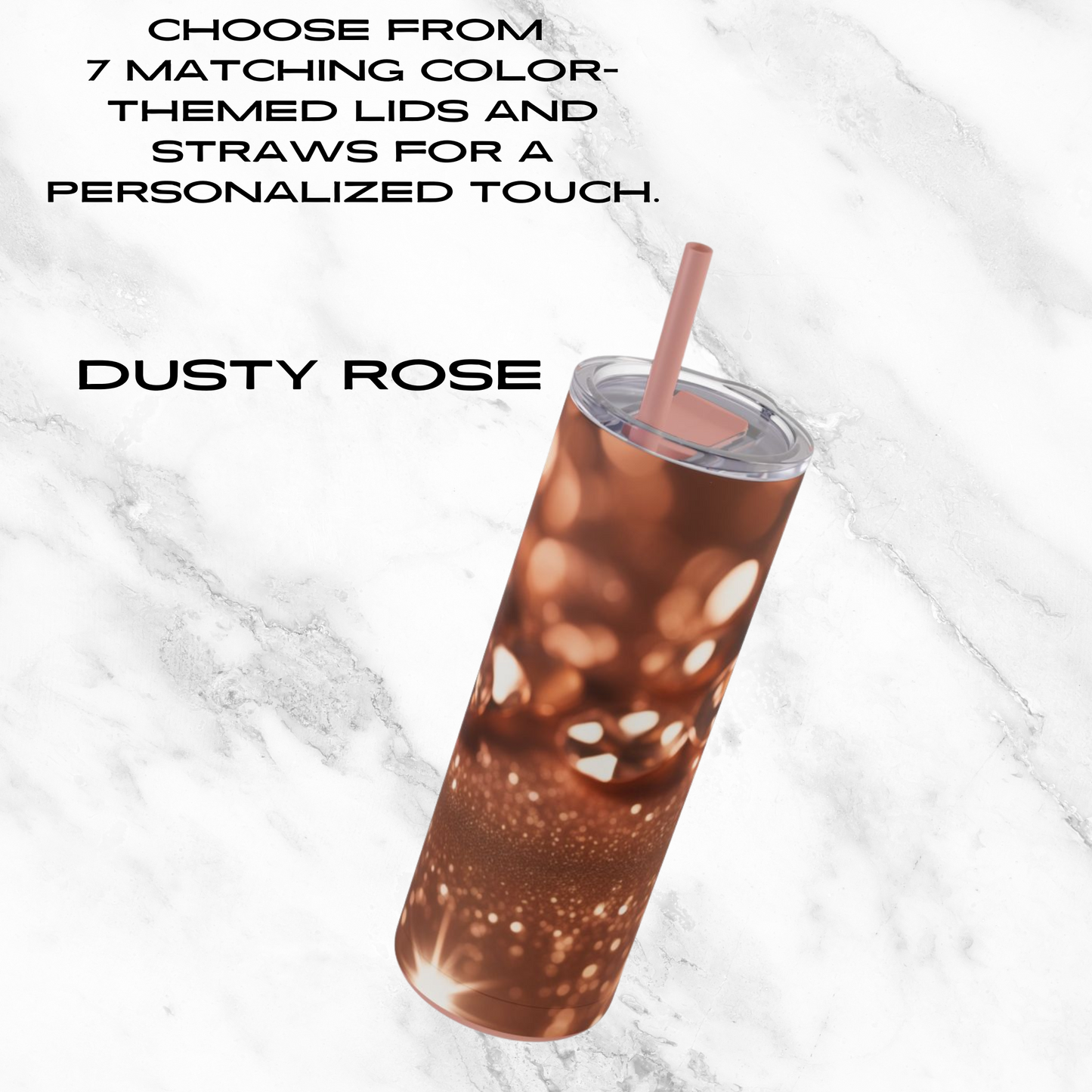 Golden Glimmer 20oz Skinny Tumbler - With Straw