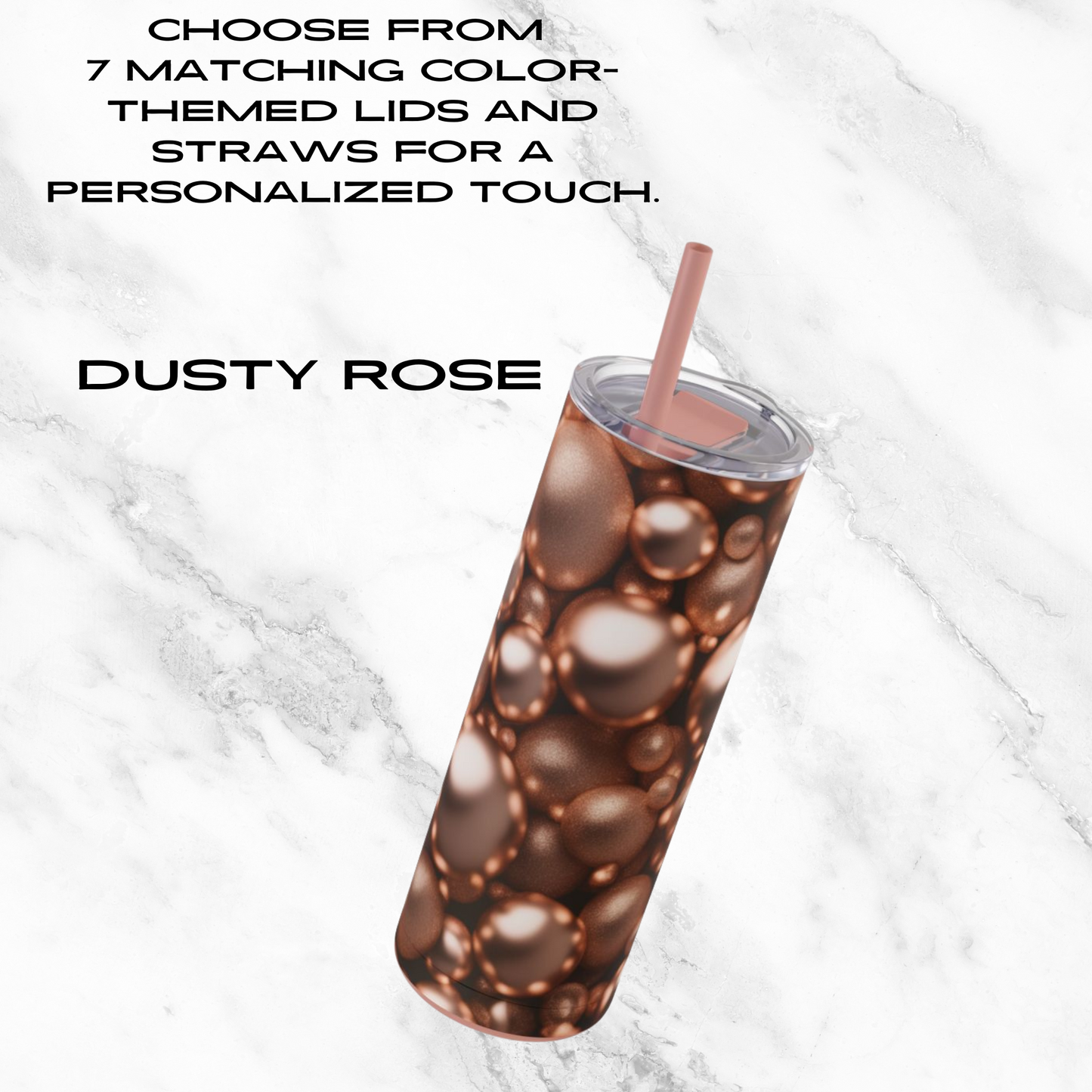 Rosy Gleam 20oz Skinny Tumbler - With Straw