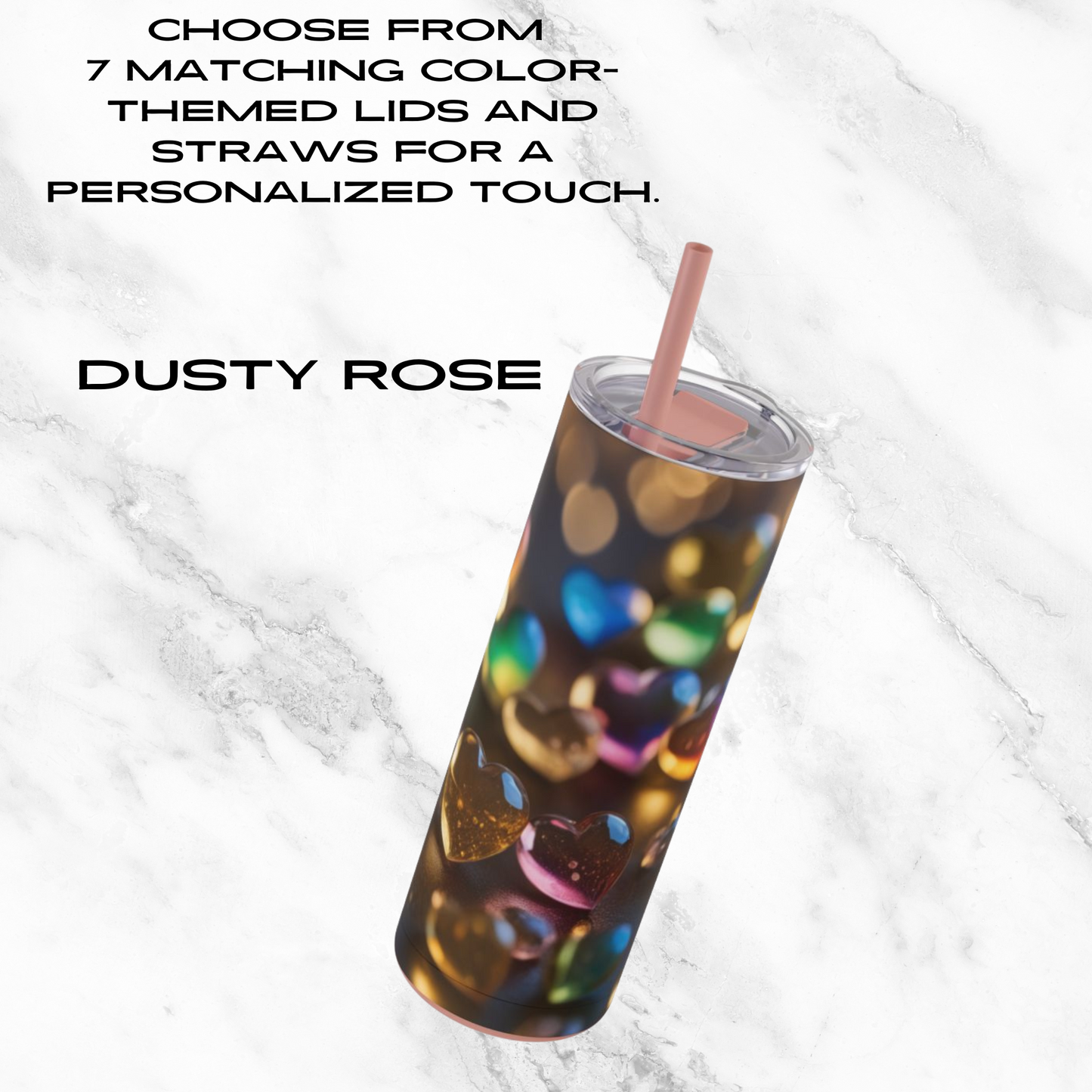 Golden Love Glow 20oz Skinny Tumbler - With Straw