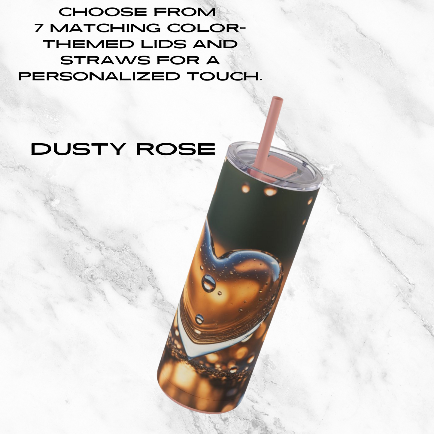 Sunset Heart Splash 20oz Skinny Tumbler - With Straw