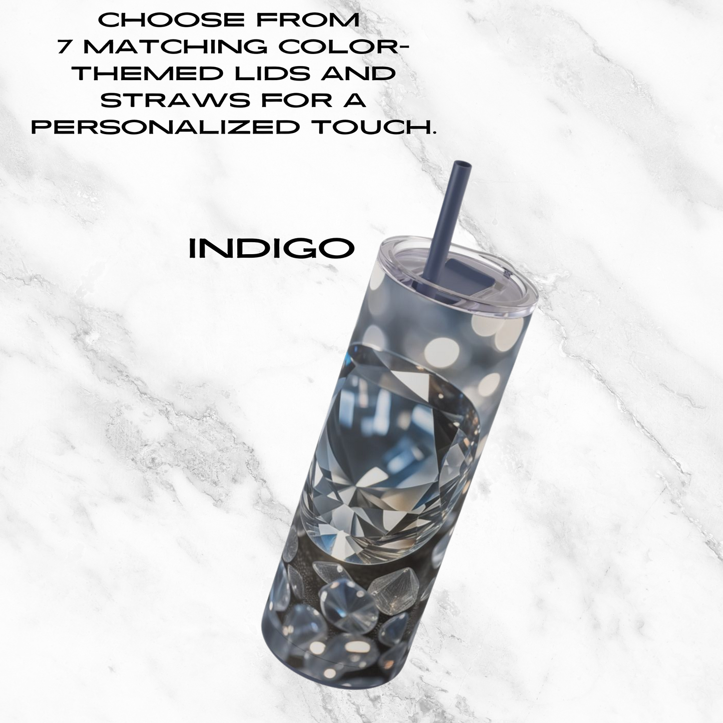 Diamond Cascade 20oz Skinny Tumbler - With Straw