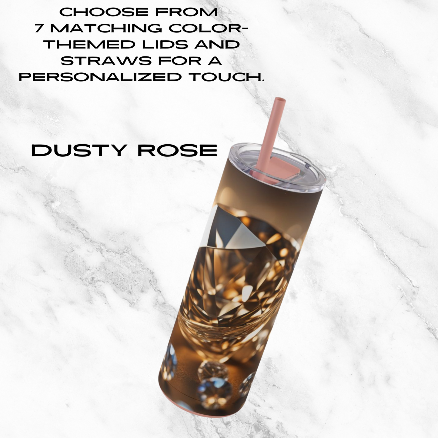 Golden Glimmer 20oz Skinny Tumbler - With Straw