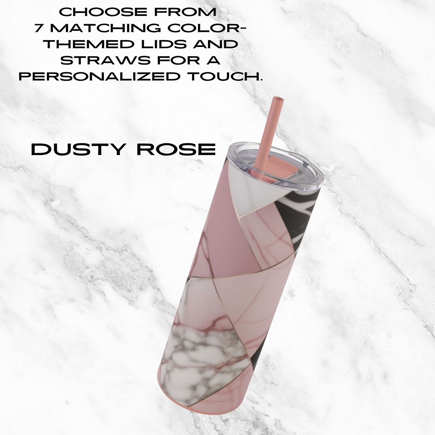 Blush Geometry 20oz Skinny Tumbler - With Straw