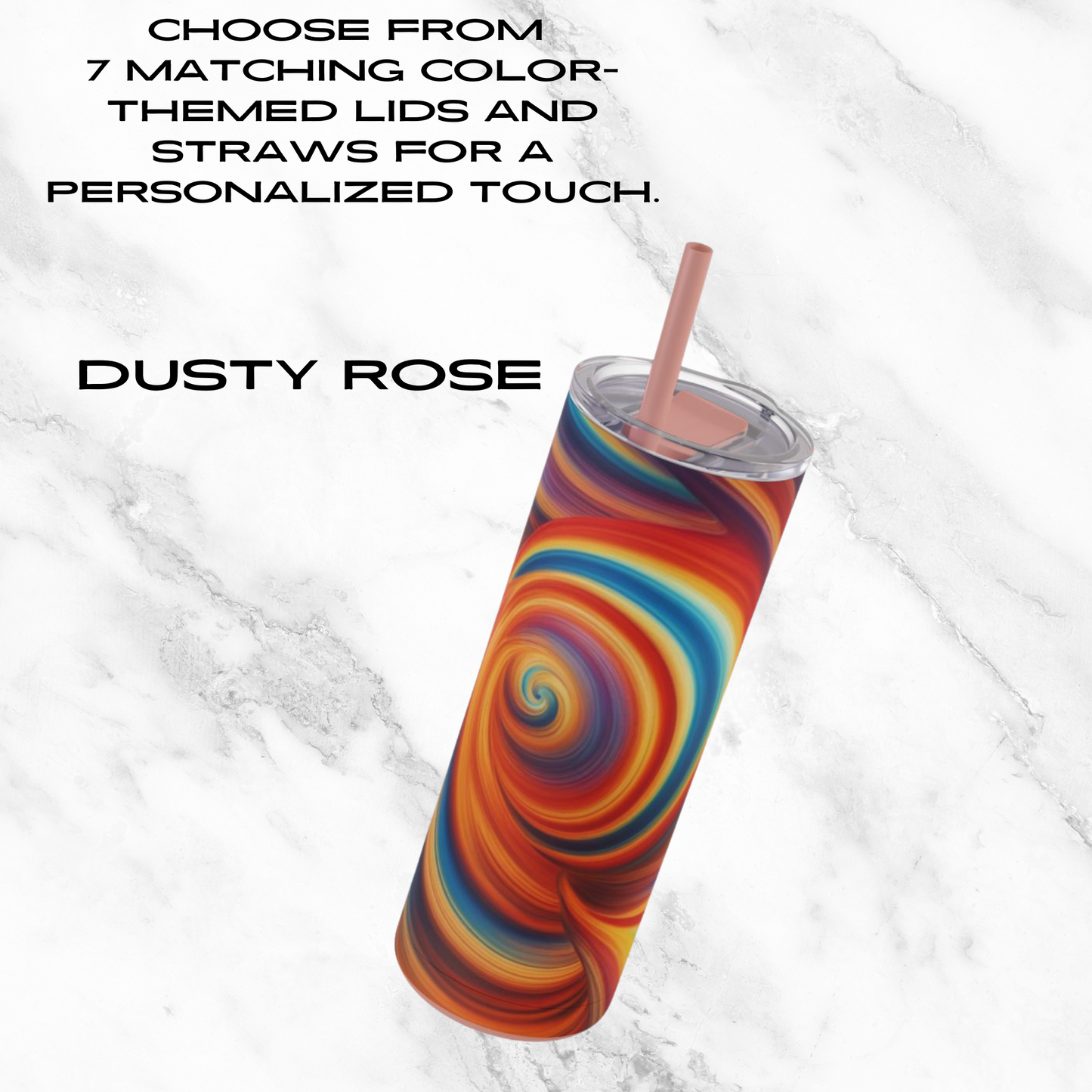 Fiery Vortex 20oz Skinny Tumbler - With Straw