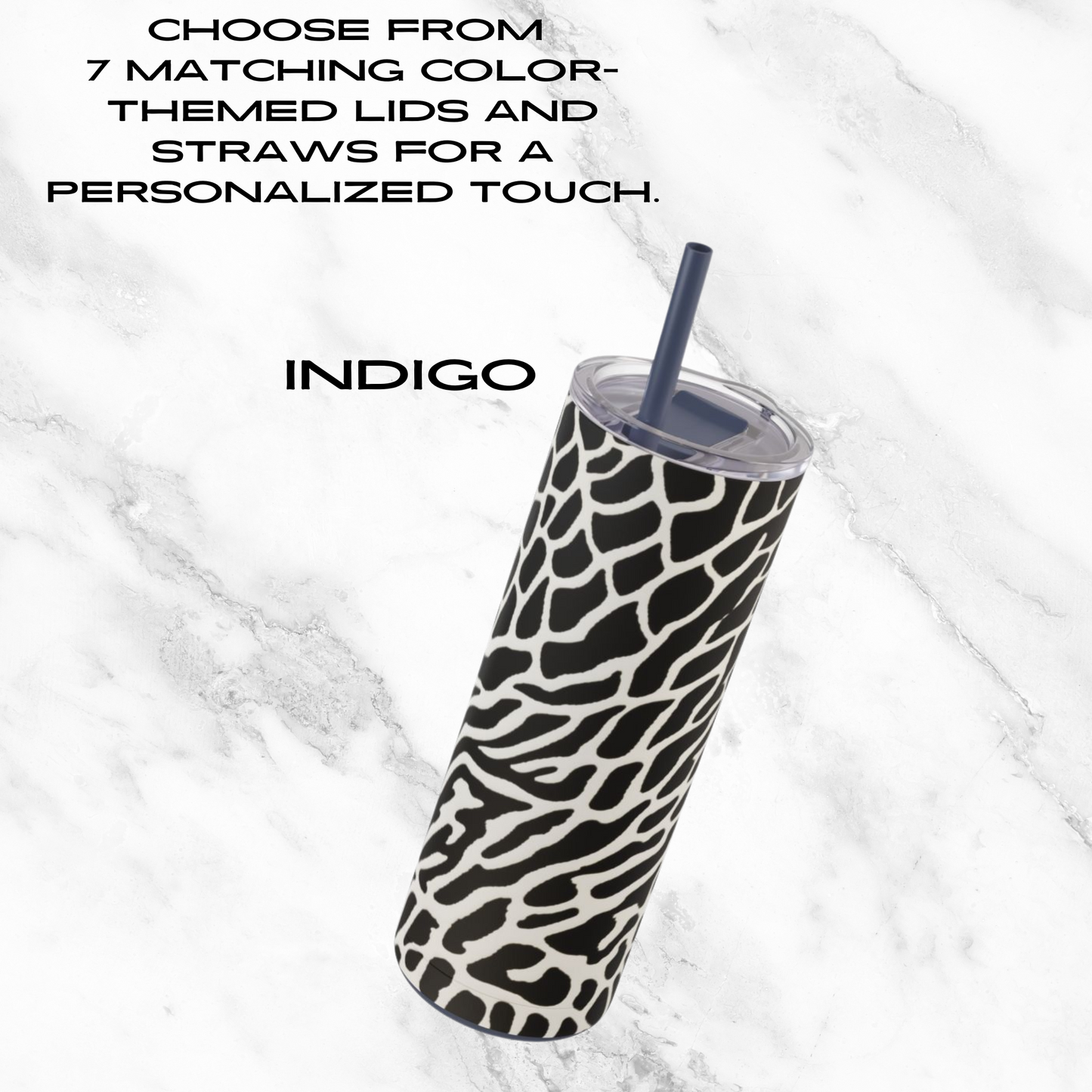 Monochrome Maze 20oz Skinny Tumbler - With Straw