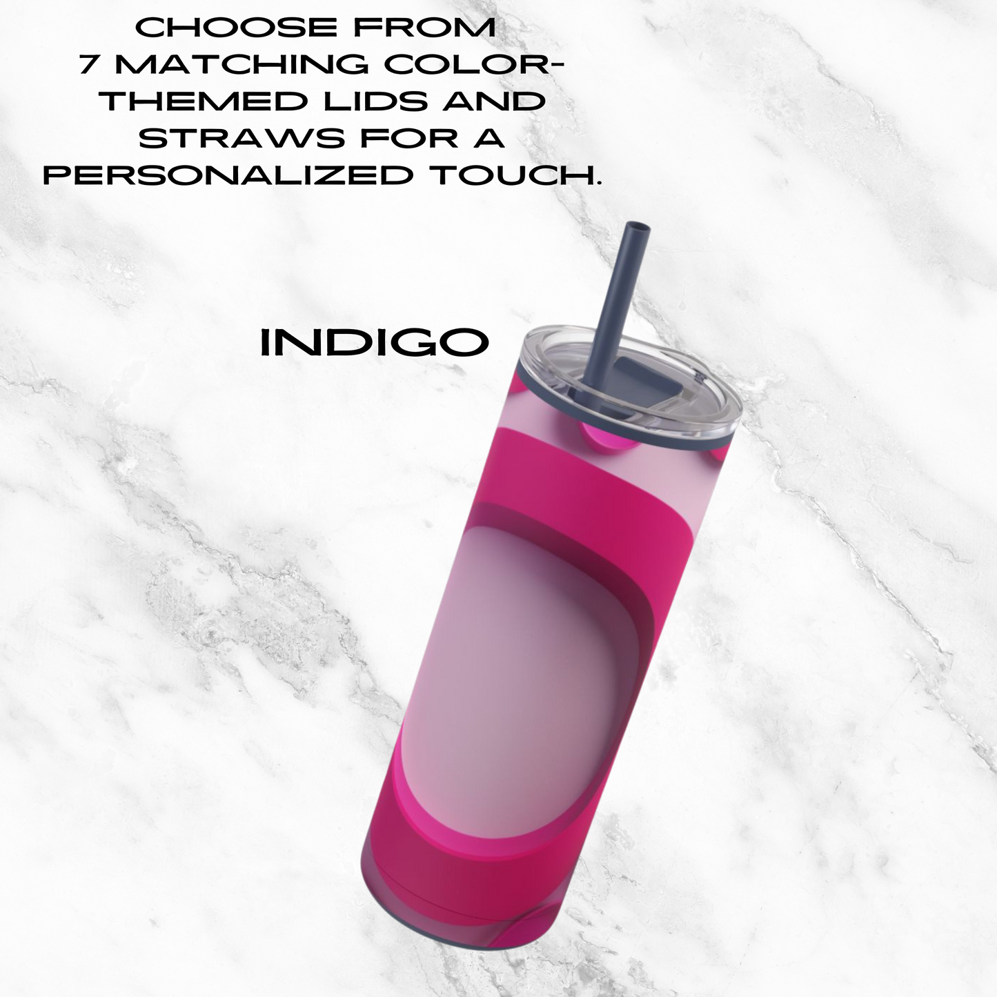 Fuchsia Fusion 20oz Skinny Tumbler - With Straw