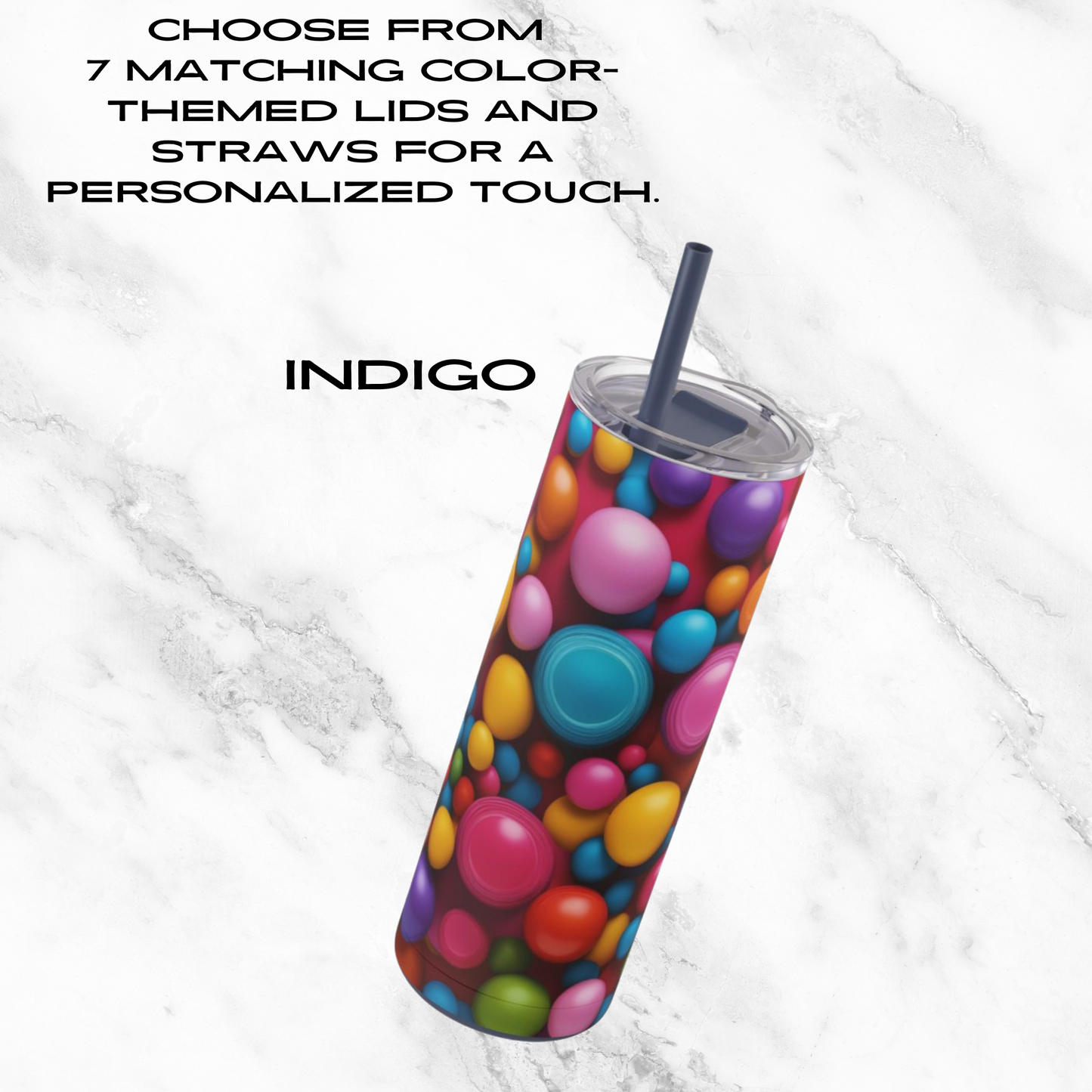 Bubble Pop 20oz Skinny Tumbler - With Straw