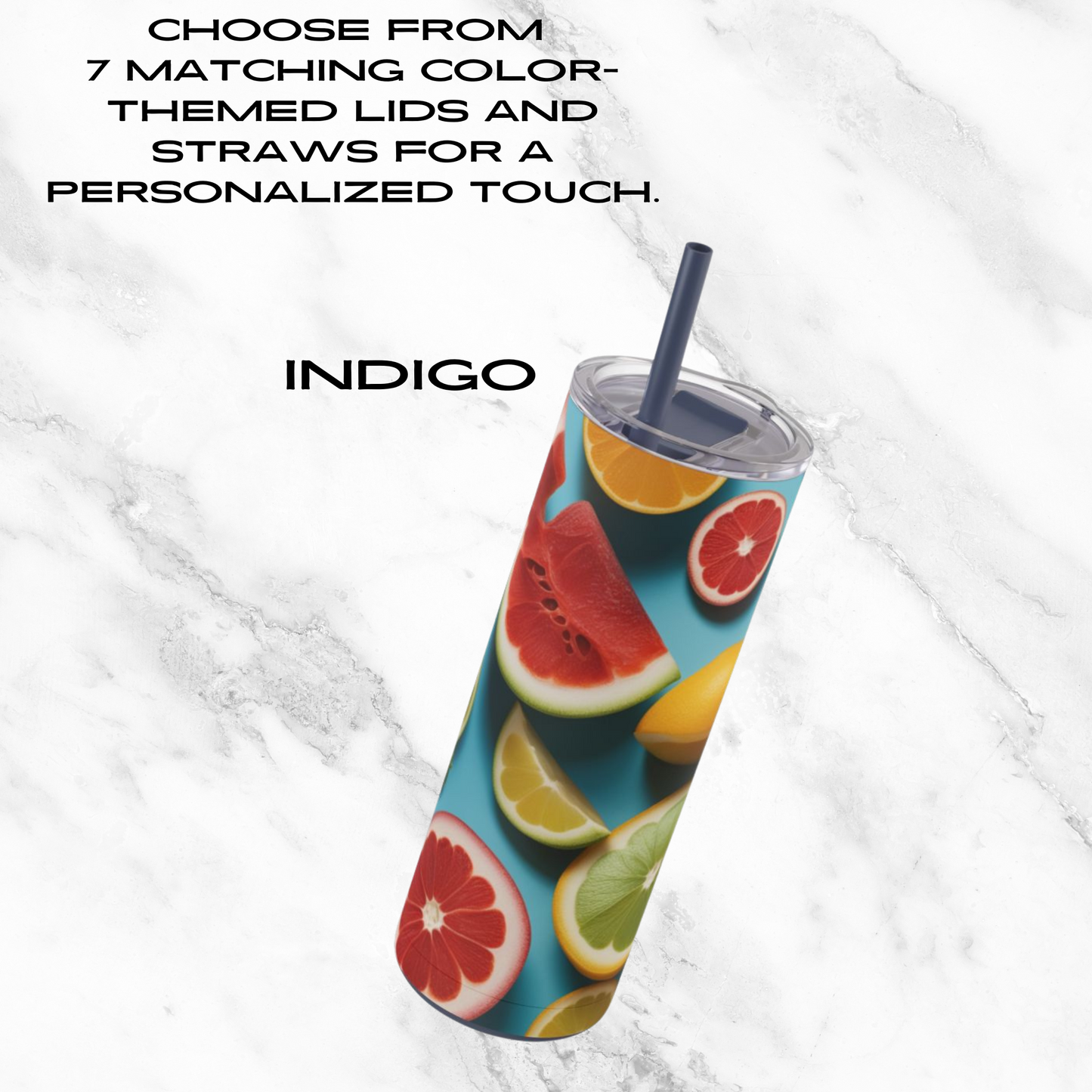 Citrus Splash 20oz Skinny Tumbler - With Straw