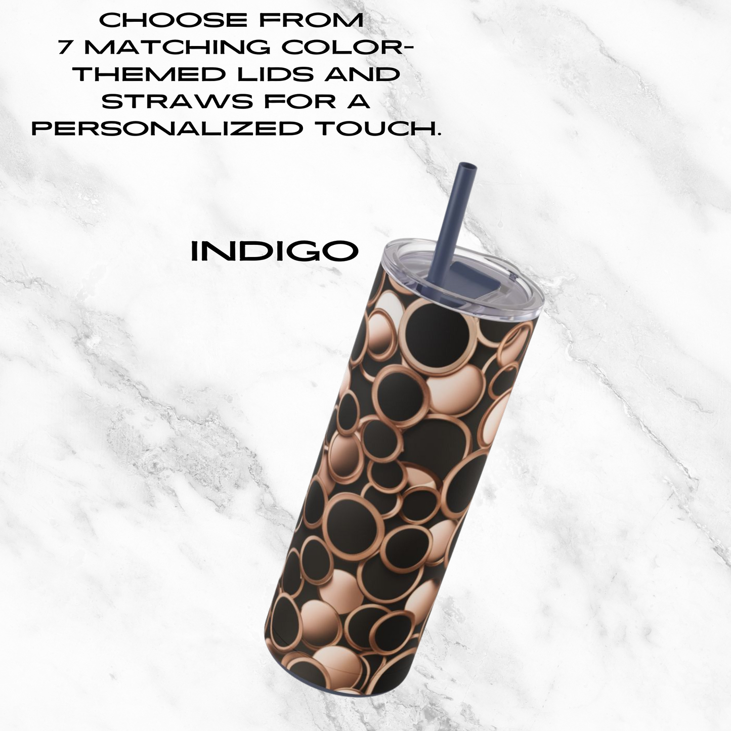 Copper Chic 20oz Skinny Tumbler - With Straw