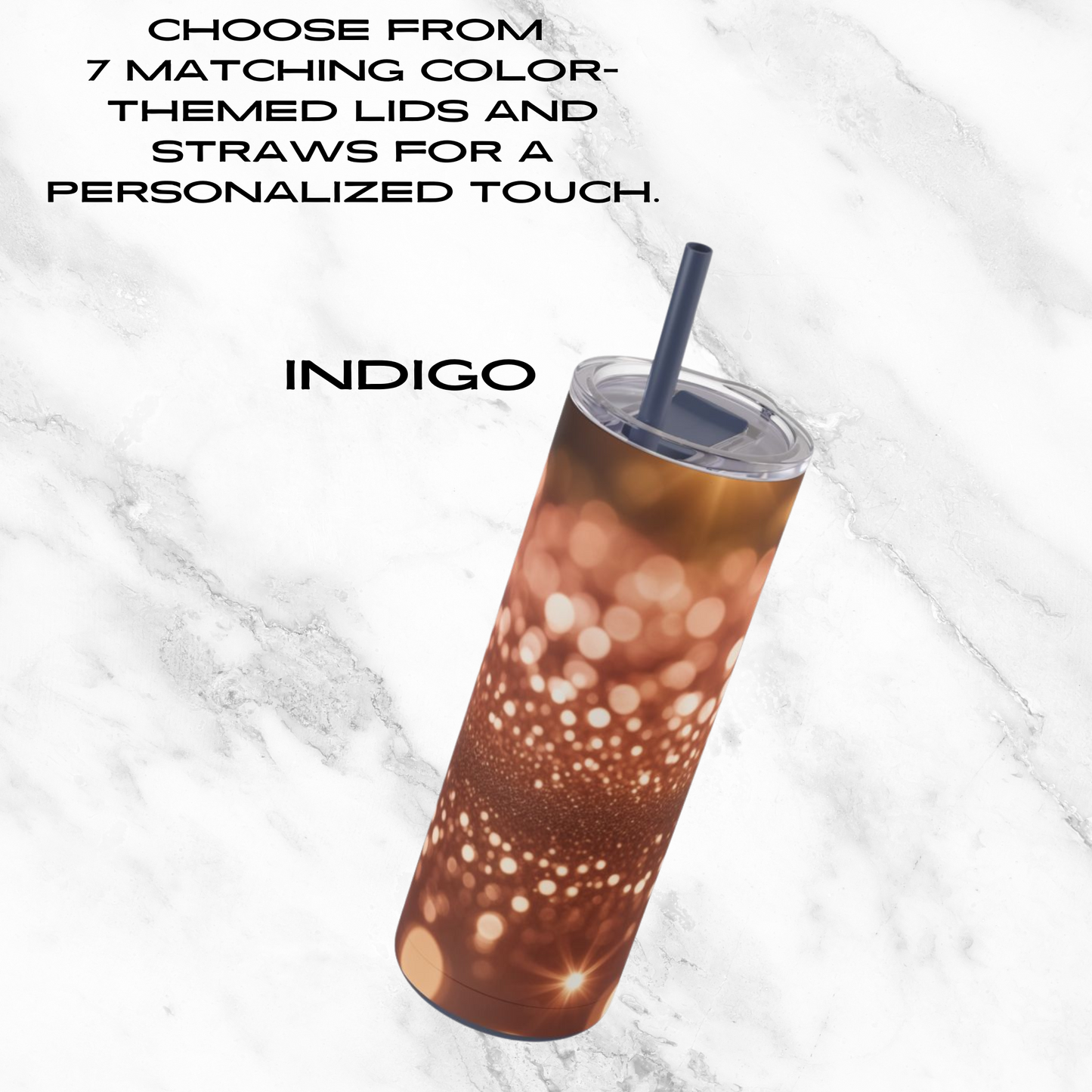 Glowing Stardust 20oz Skinny Tumbler - With Straw