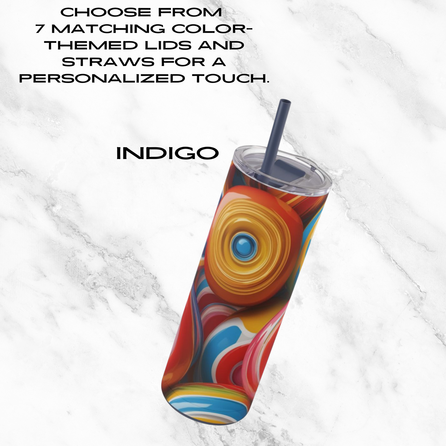 Lollipop Swirl 20oz Skinny Tumbler - With Straw