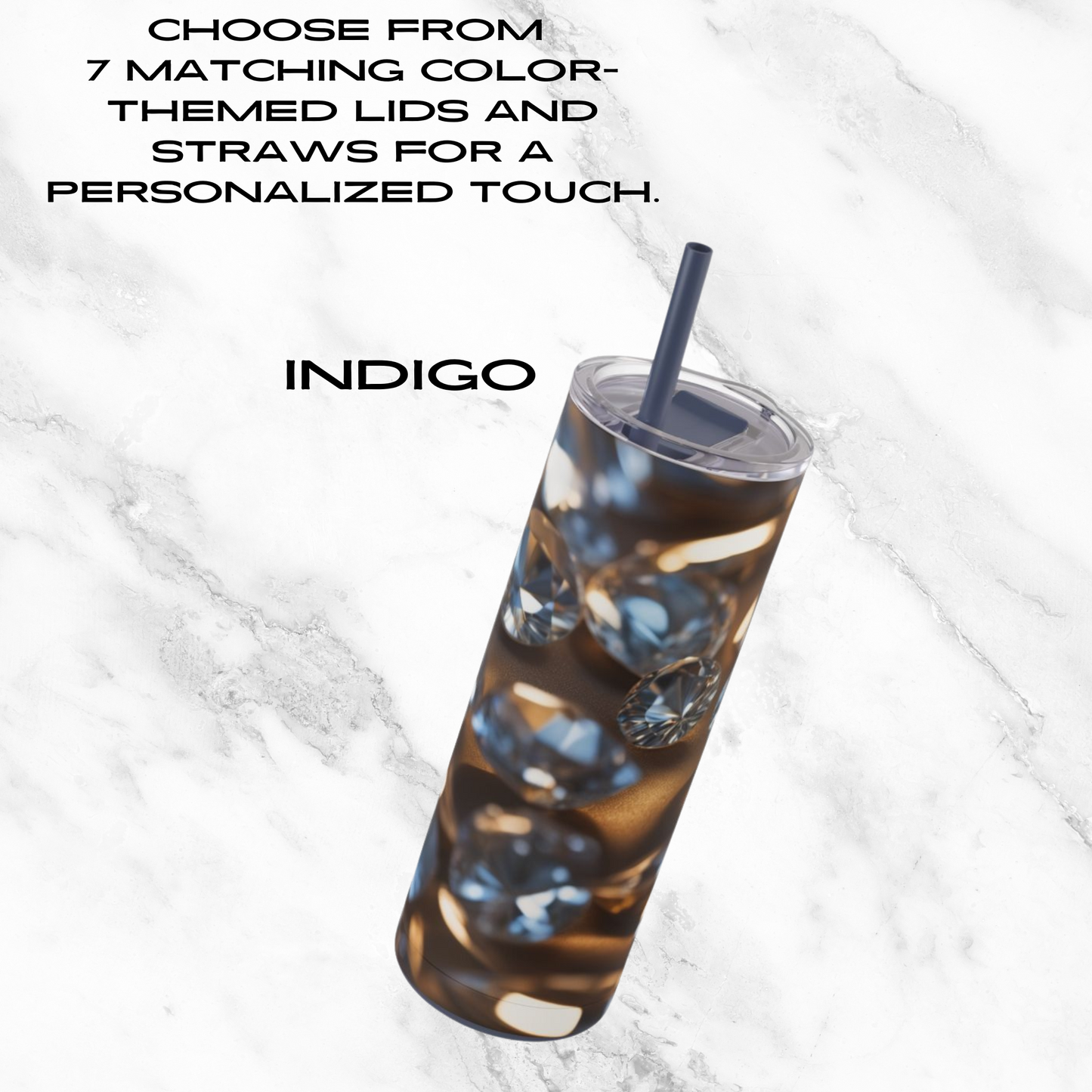 Diamond Dream 20oz Skinny Tumbler - With Straw