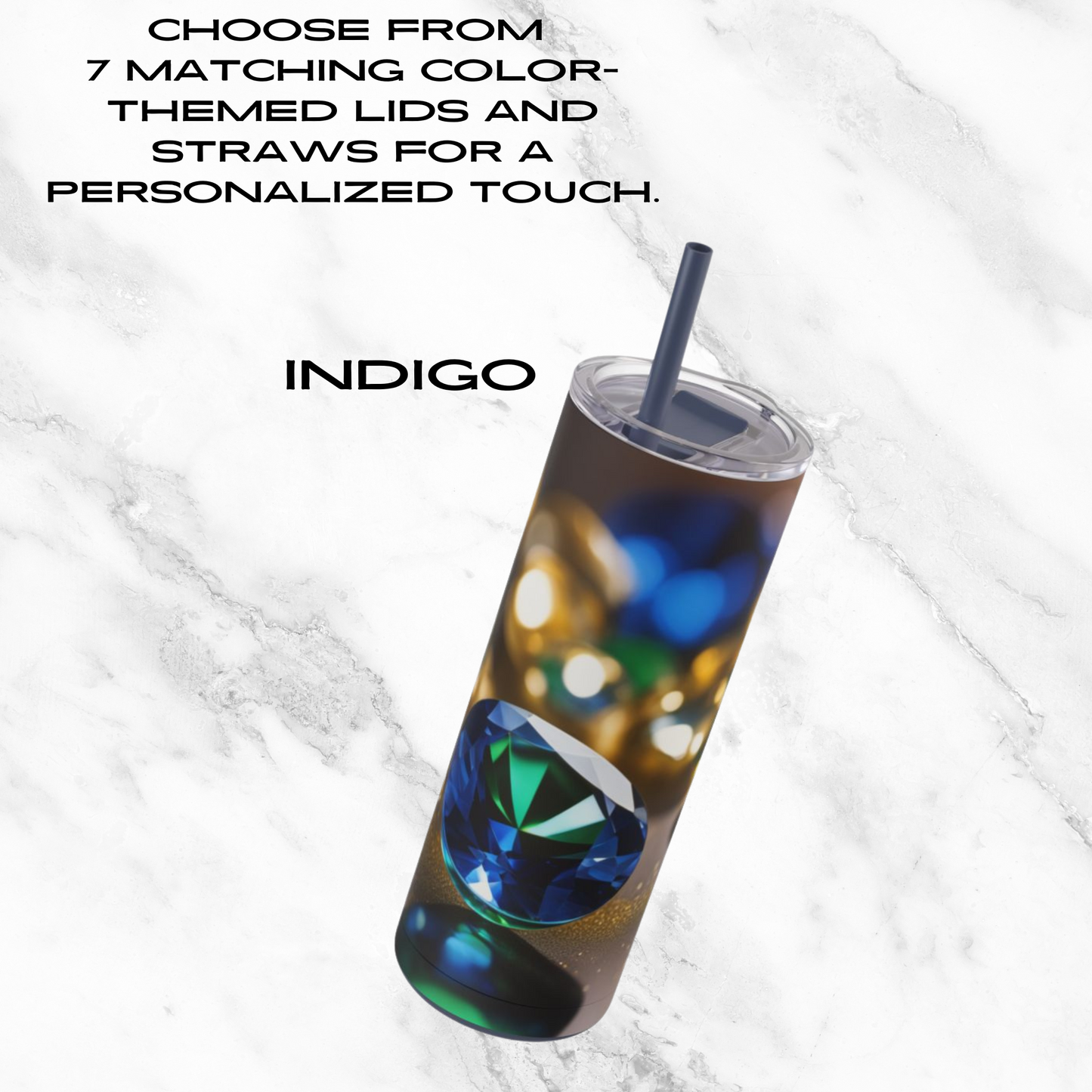 Sapphire Glow 20oz Skinny Tumbler - With Straw