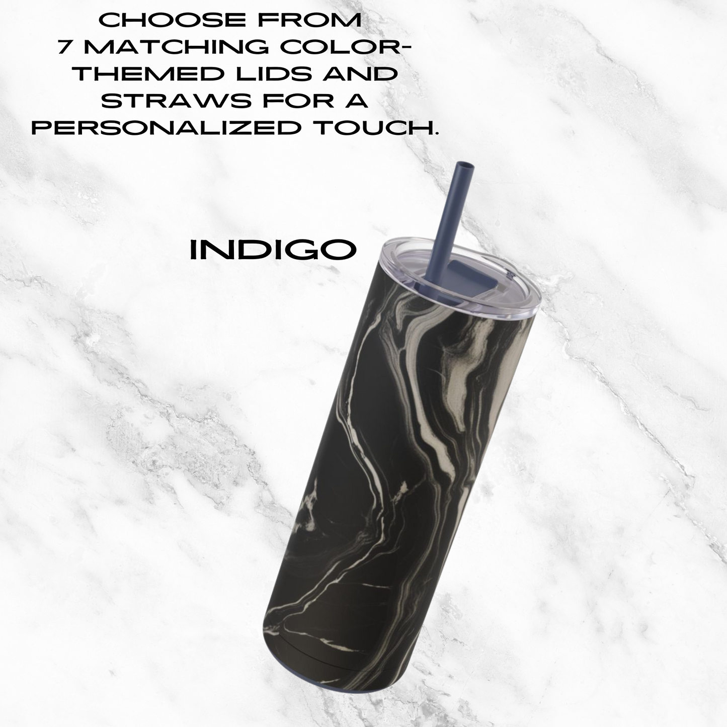 Onyx Flow 20oz Skinny Tumbler - With Straw