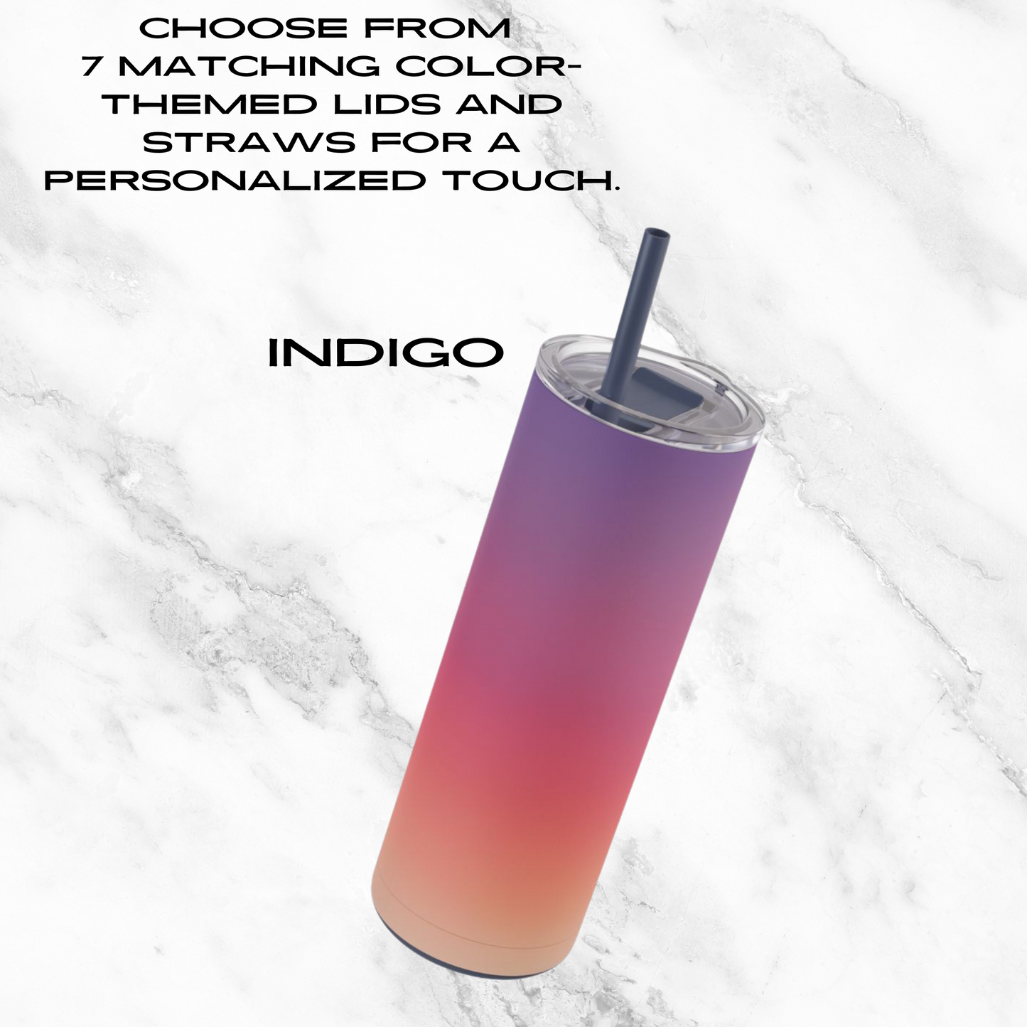 Sunset Haze 20oz Skinny Tumbler - With Straw