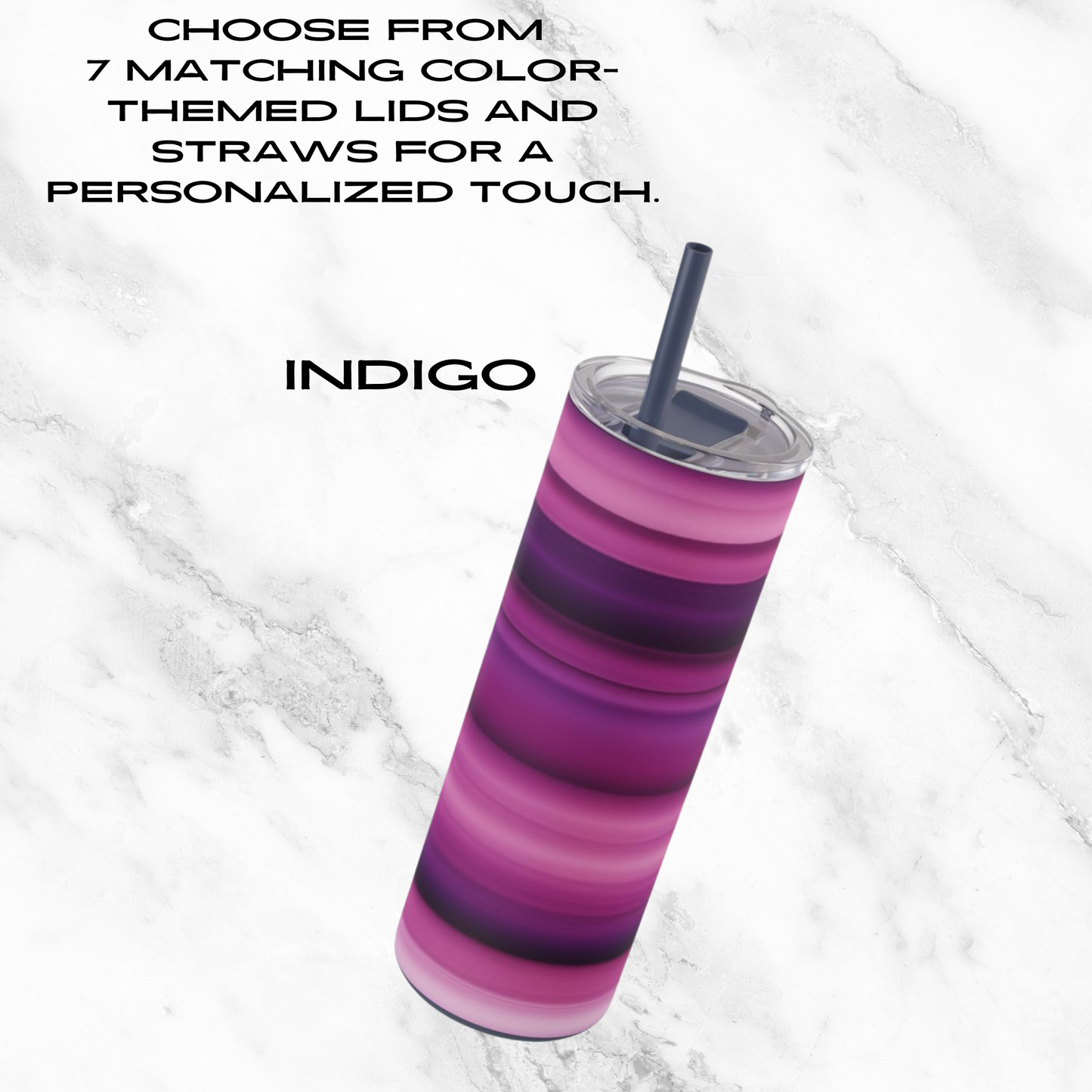 Violet Waves 20oz Skinny Tumbler - With Straw