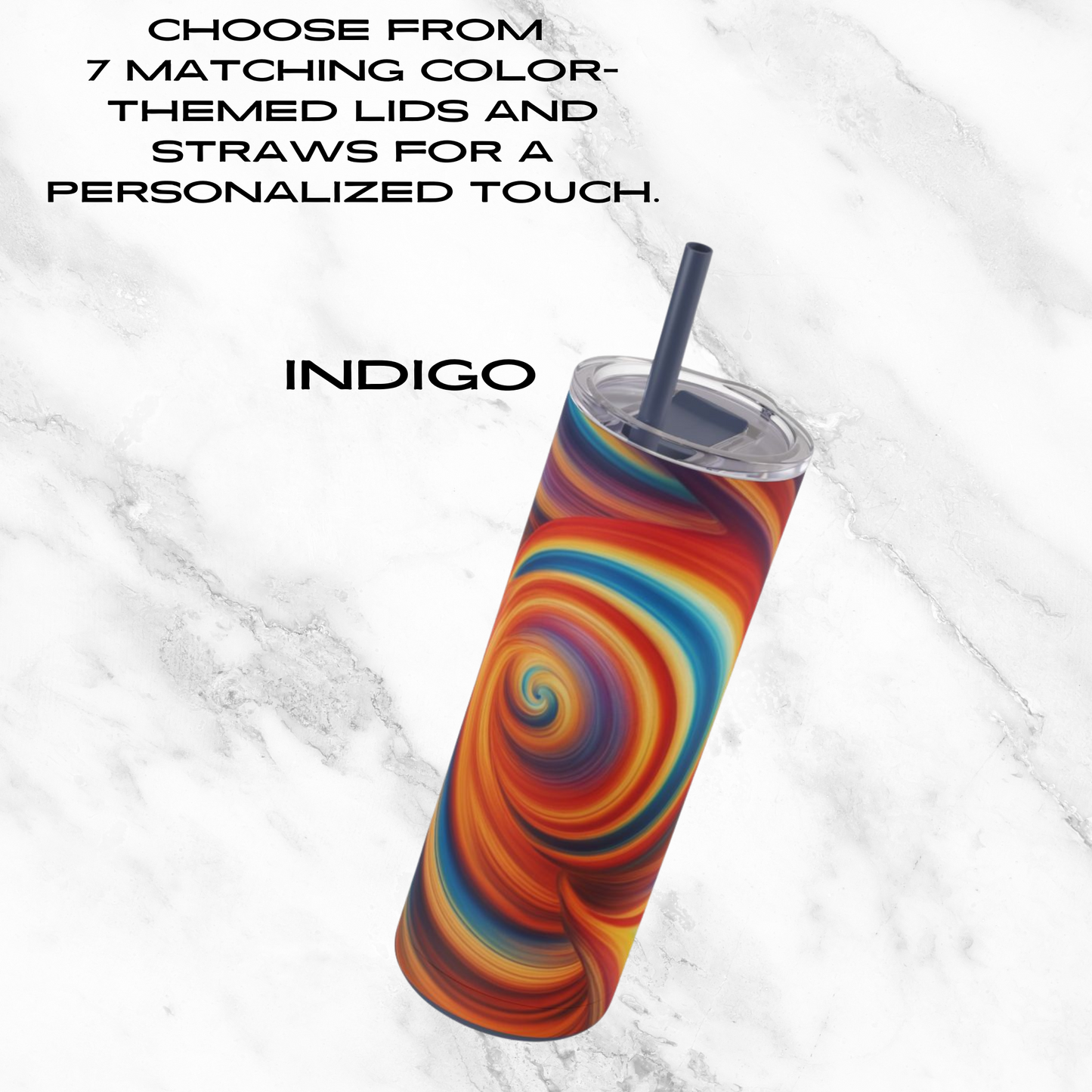 Fiery Vortex 20oz Skinny Tumbler - With Straw