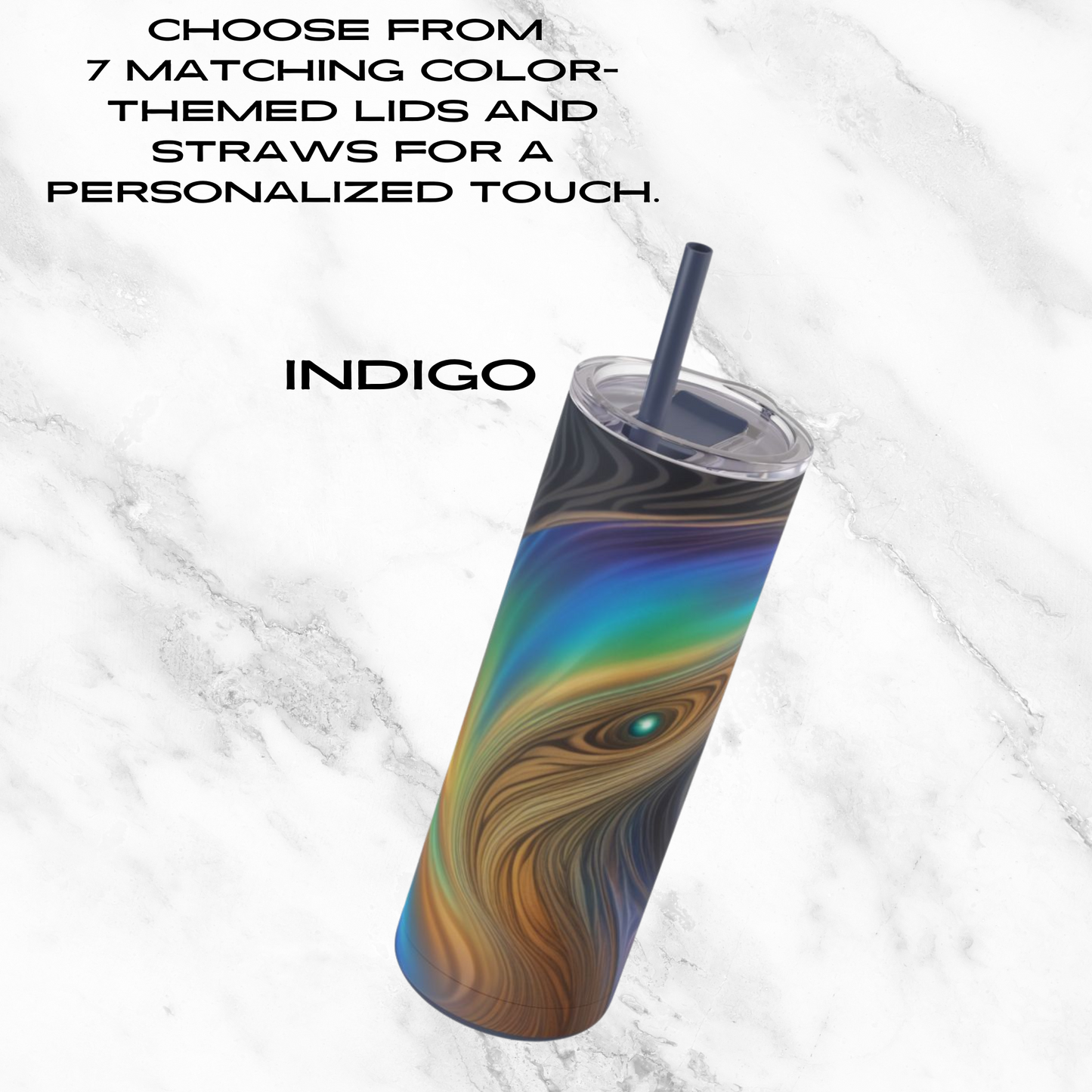 Nebula Swirl 20oz Skinny Tumbler - With Straw