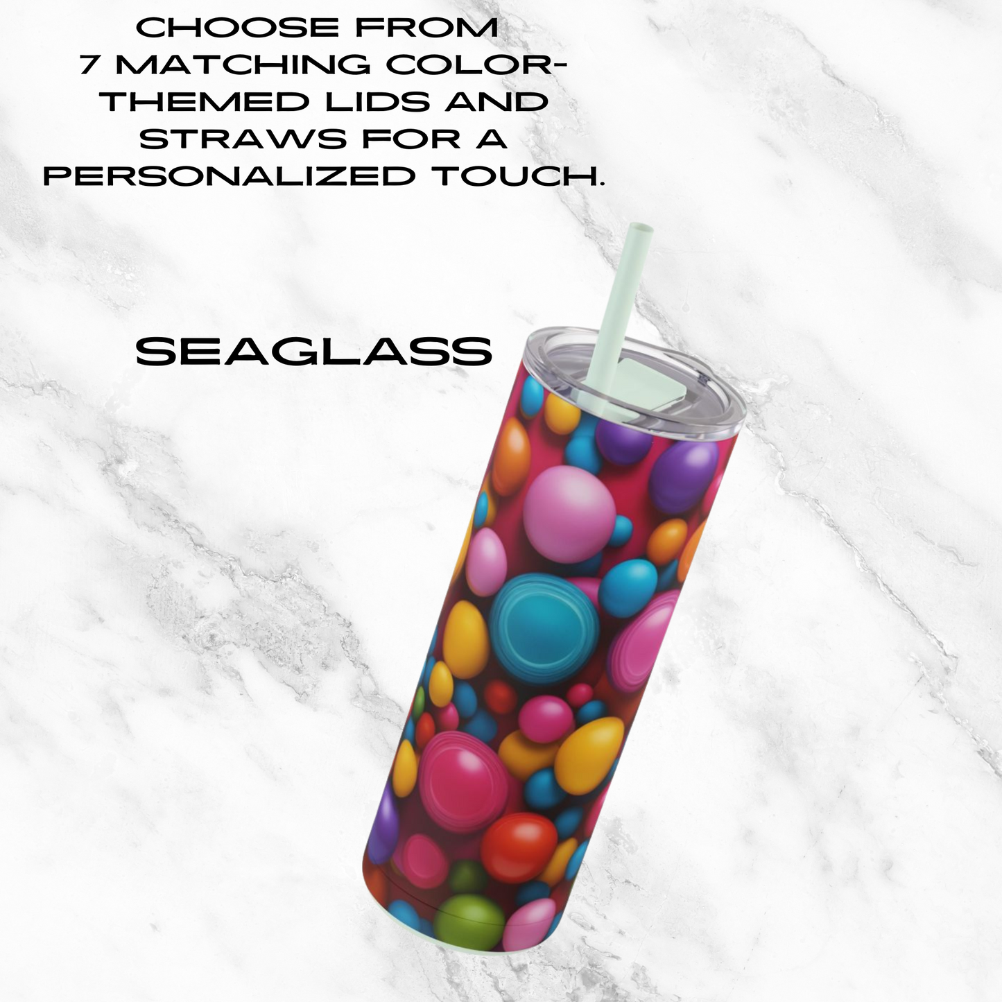 Bubble Pop 20oz Skinny Tumbler - With Straw