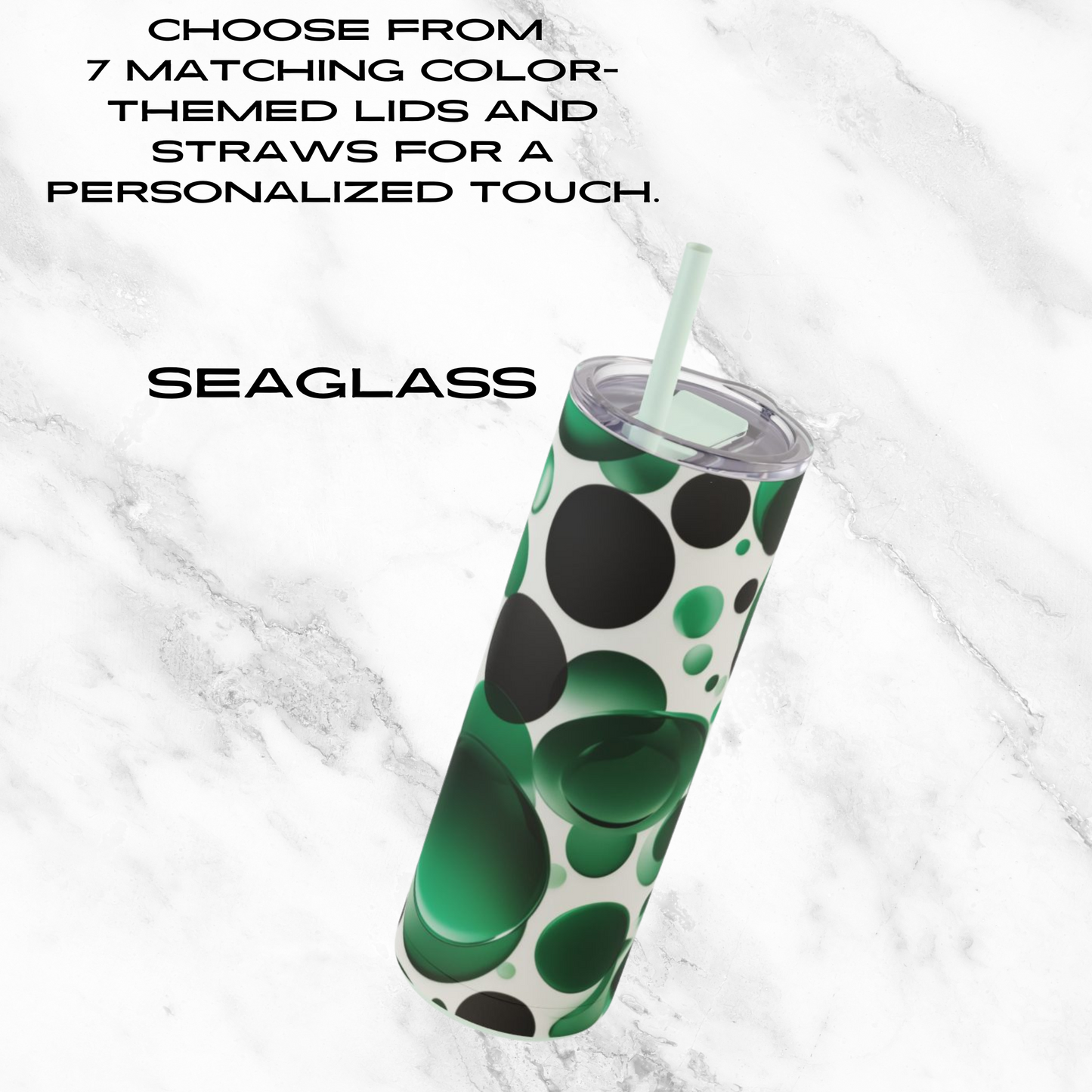Emerald Bubbles 20oz Skinny Tumbler - With Straw