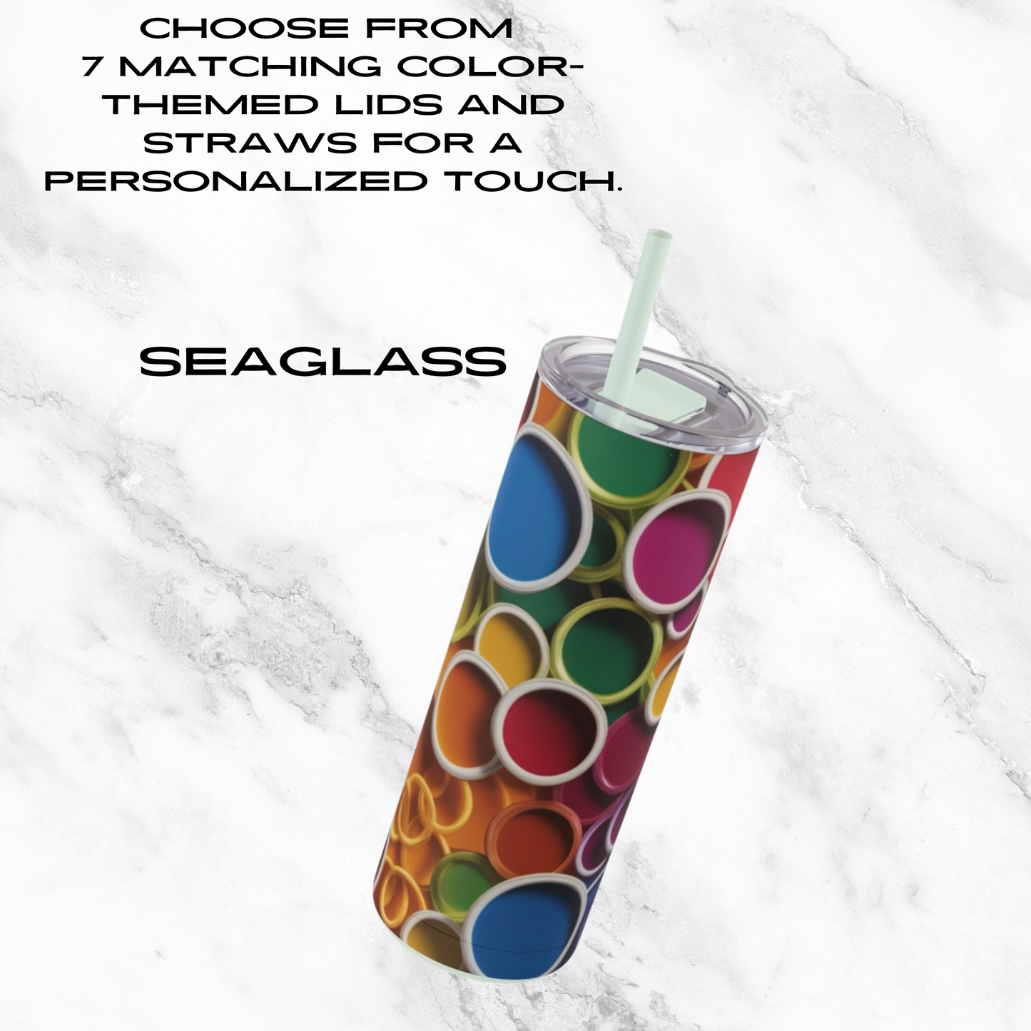 Rainbow Reverie 20oz Skinny Tumbler - With Straw