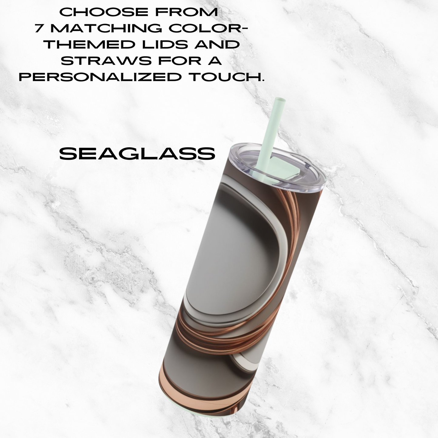 Rose Gold Waves 20oz Skinny Tumbler - With Straw