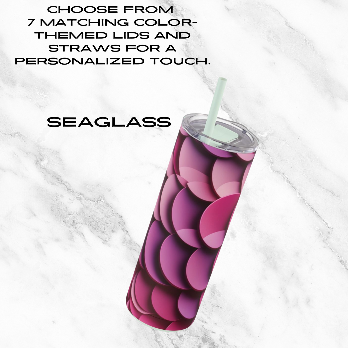 Rosy Ripple 20oz Skinny Tumbler - With Straw