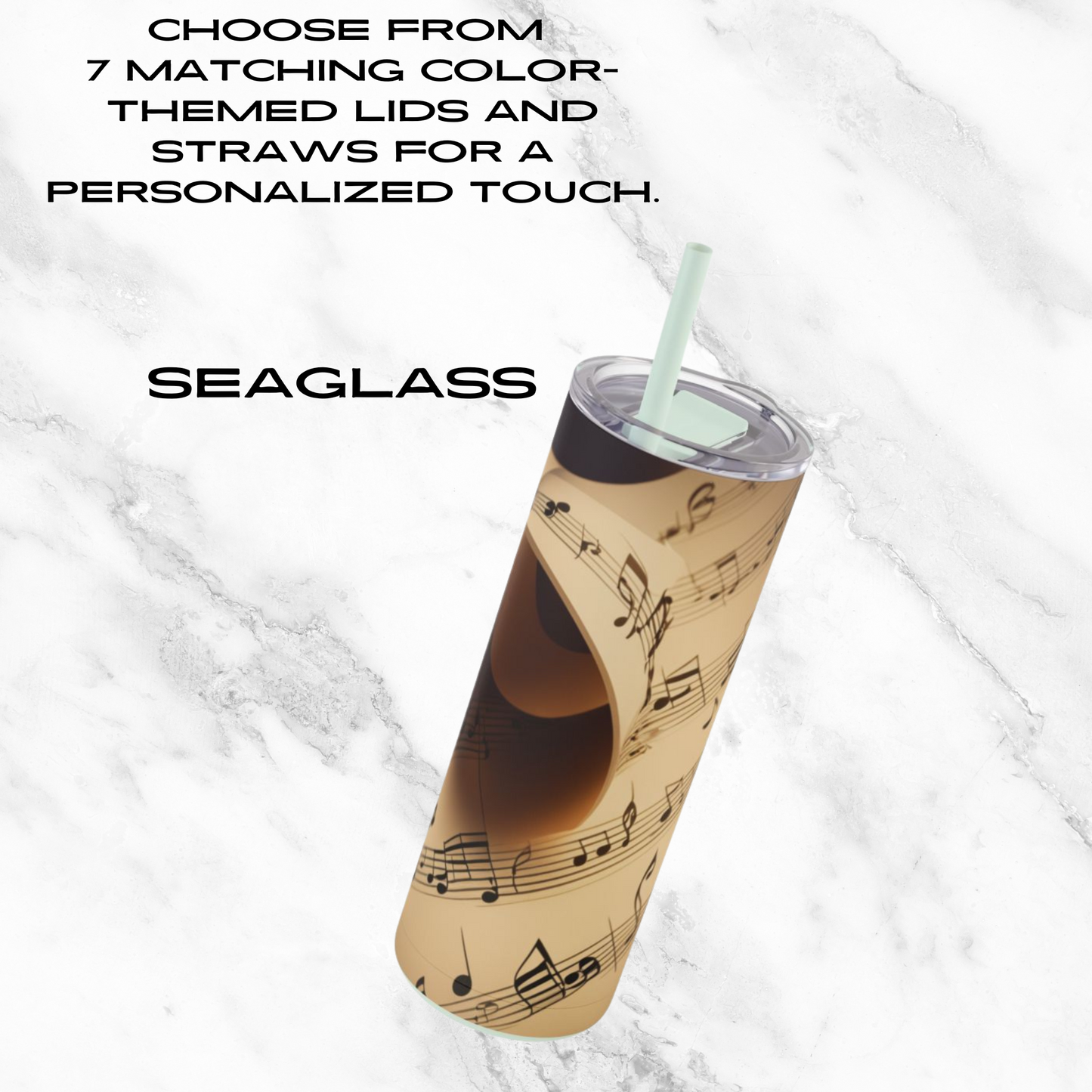 Golden Harmony 20oz Skinny Tumbler - With Straw