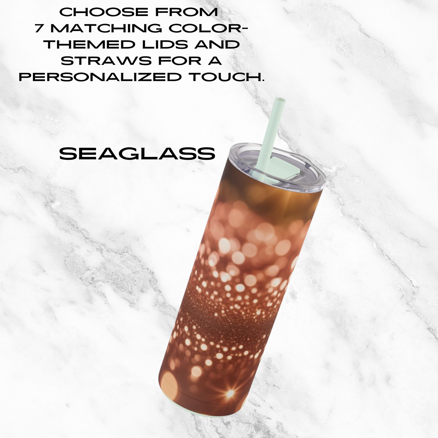 Glowing Stardust 20oz Skinny Tumbler - With Straw