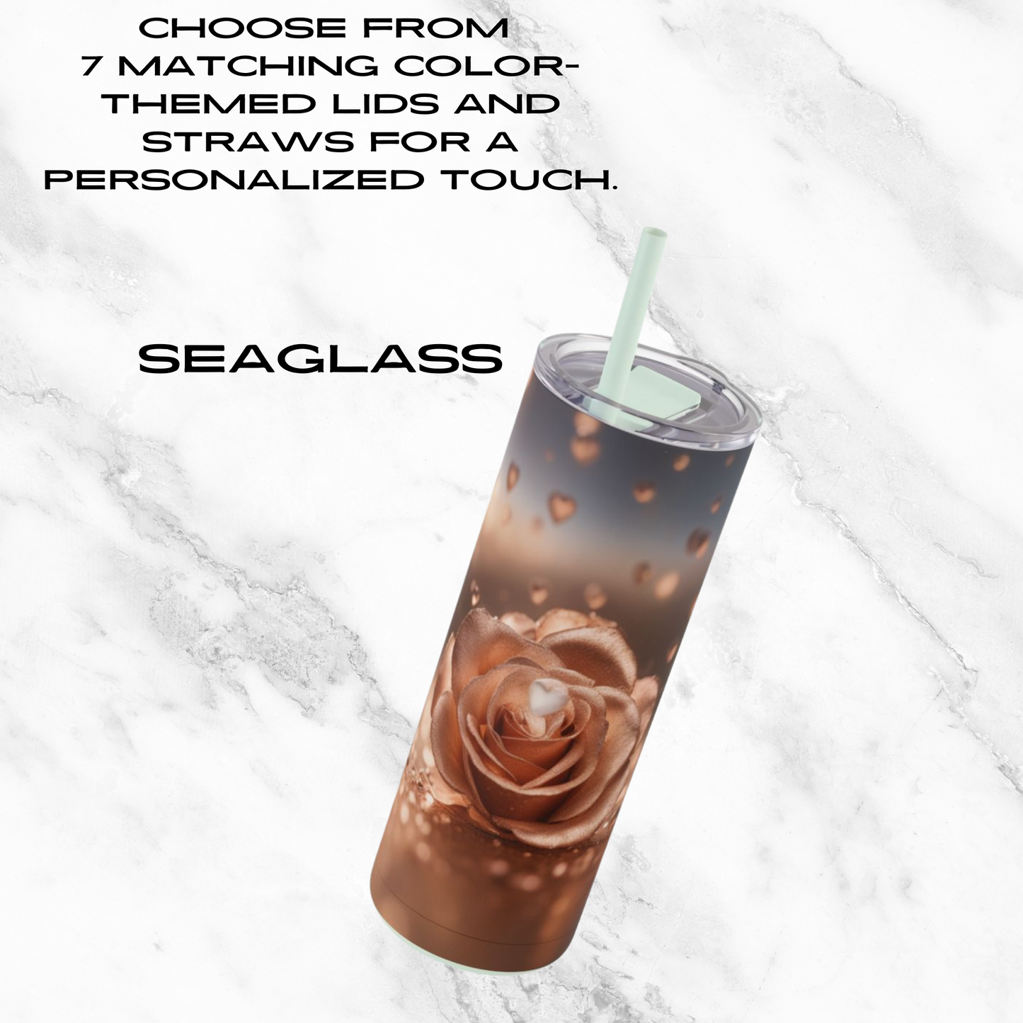 Rose Radiance 20oz Skinny Tumbler - With Straw