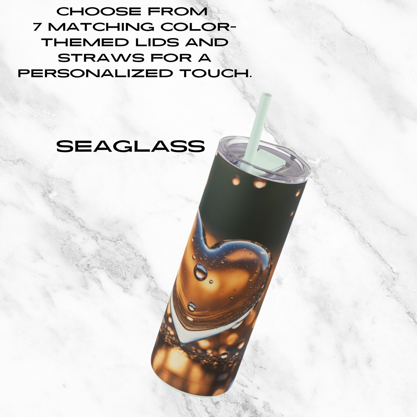 Sunset Heart Splash 20oz Skinny Tumbler - With Straw