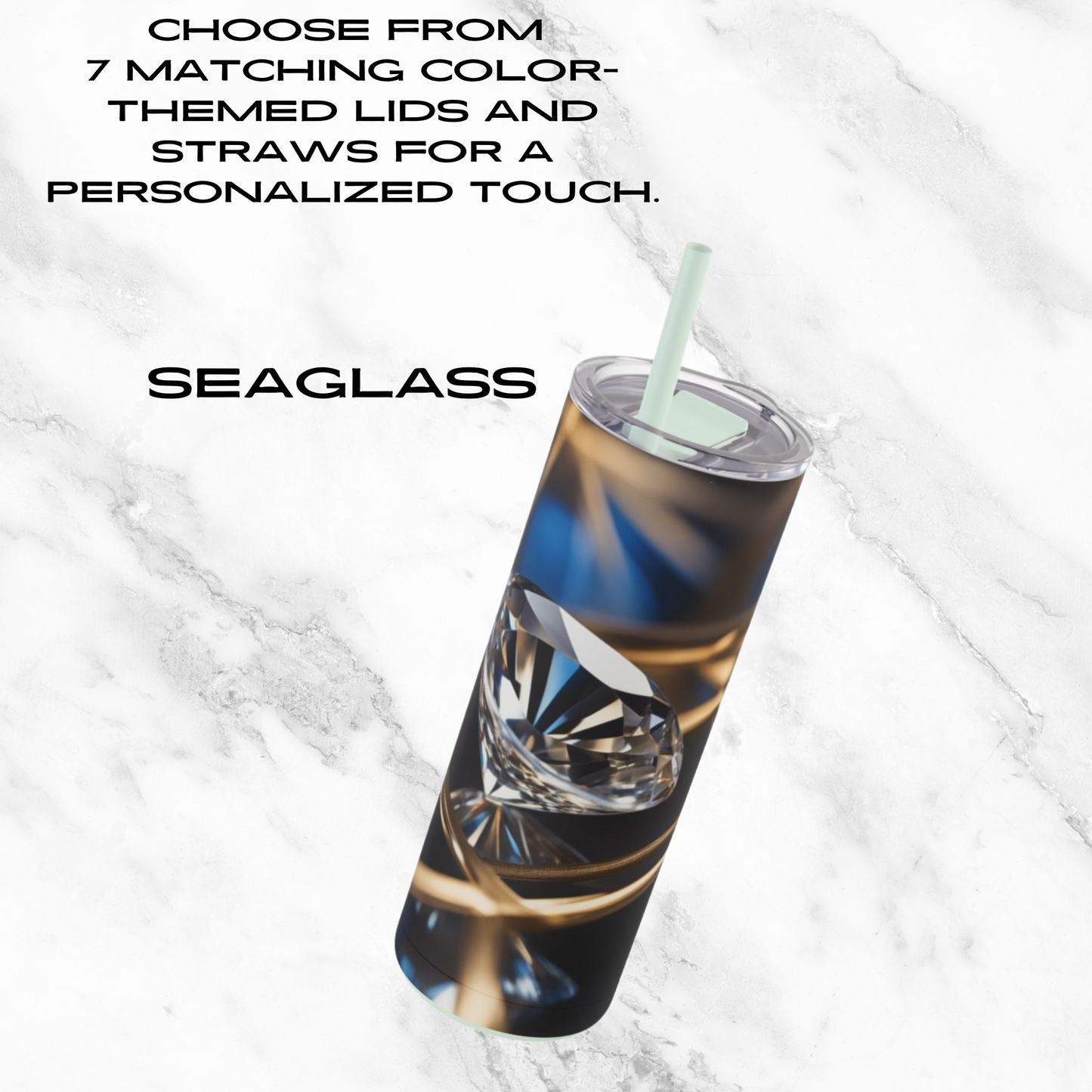 Crystal Elegance 20oz Skinny Tumbler - With Straw