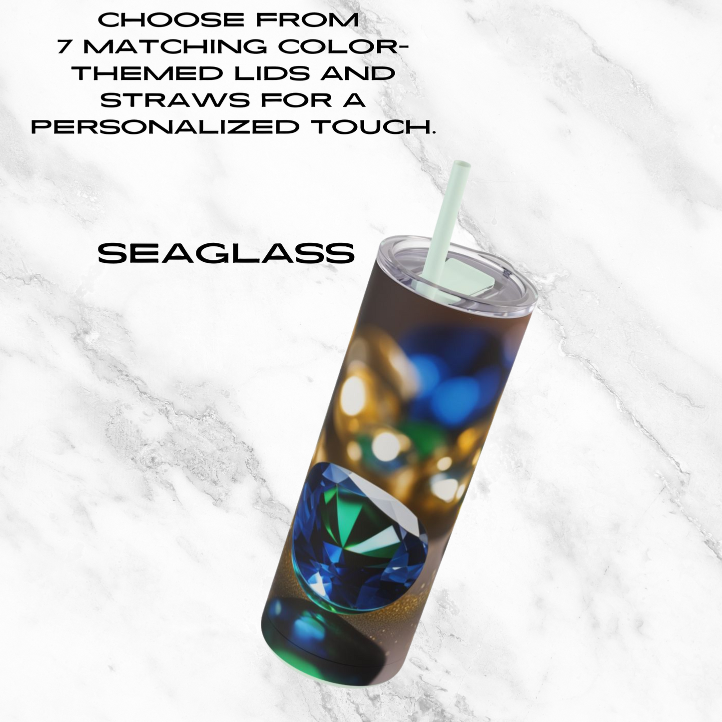 Sapphire Glow 20oz Skinny Tumbler - With Straw