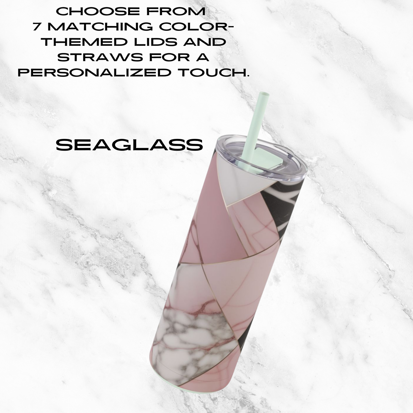 Blush Geometry 20oz Skinny Tumbler - With Straw