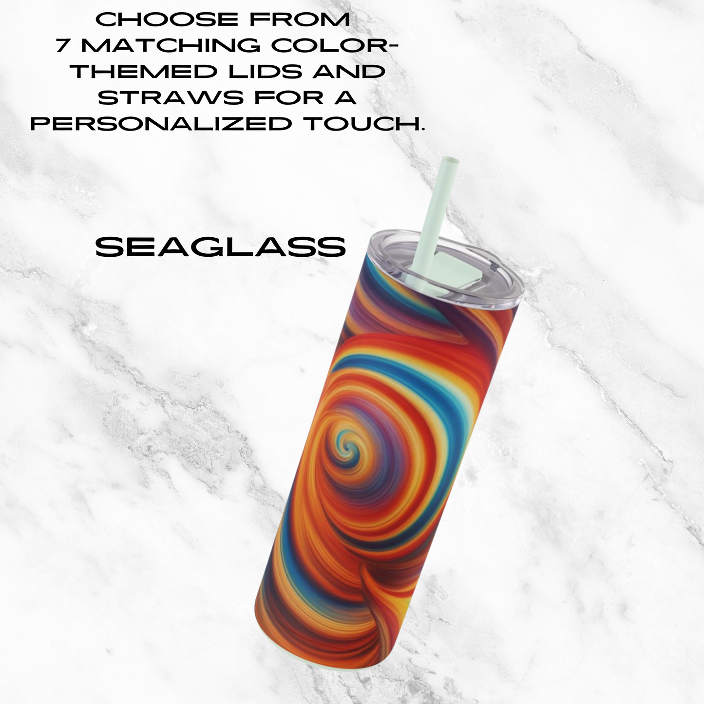 Fiery Vortex 20oz Skinny Tumbler - With Straw